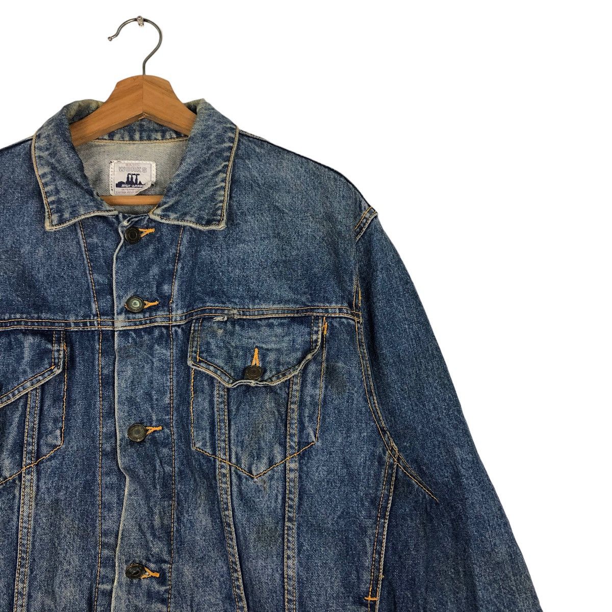 Japanese Brand 🔥Vtg Trucker Denim Jacket Worker Wear Basic Union Made Size US M / EU 48-50 / 2 - 6 Thumbnail