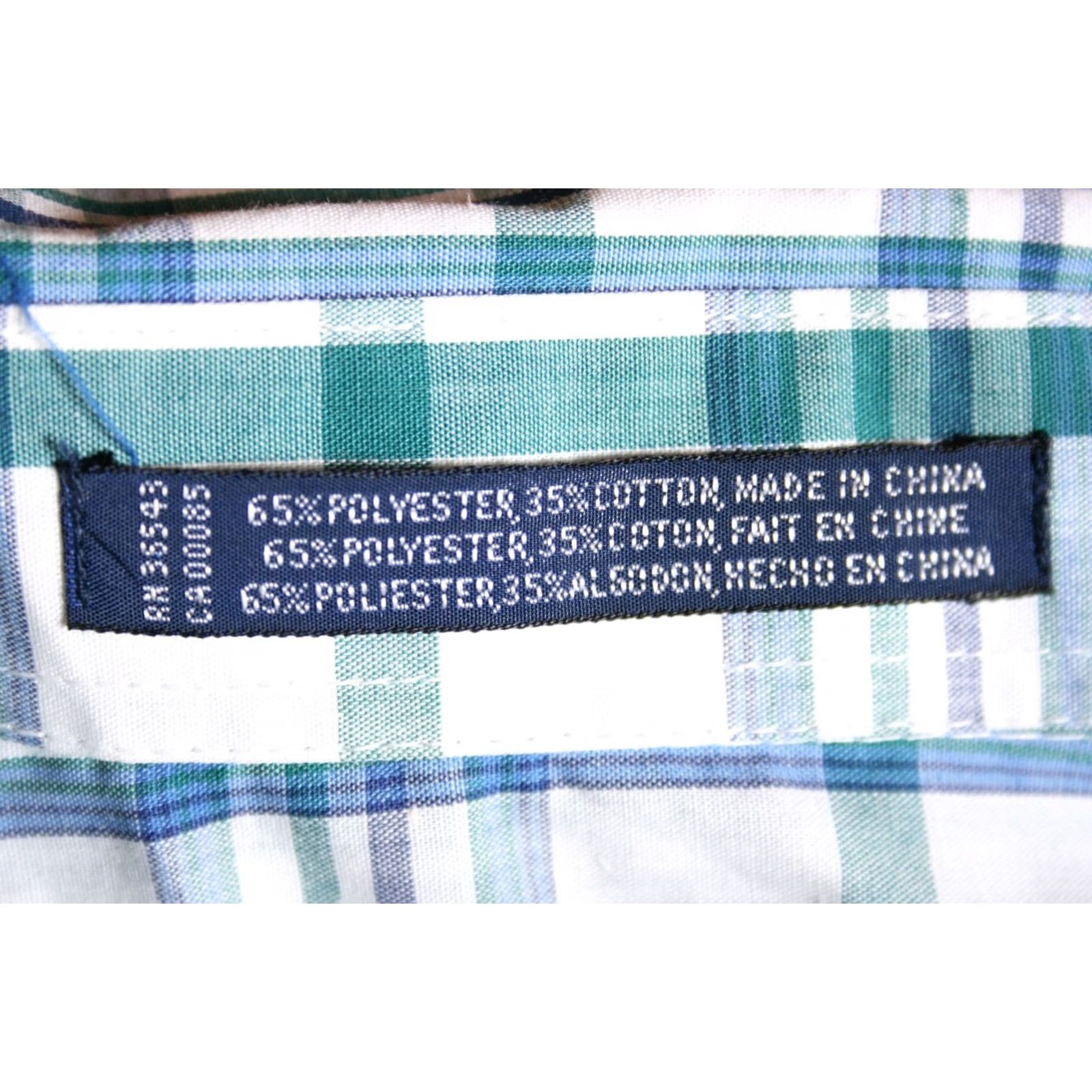 Van Heusen VINTAGE Van Heusen Shirt Plaid Button-Front Short Sleeve LT Big & Tall Mens Blue Green Size LT Size US L / EU 52-54 / 3 - 6 Thumbnail