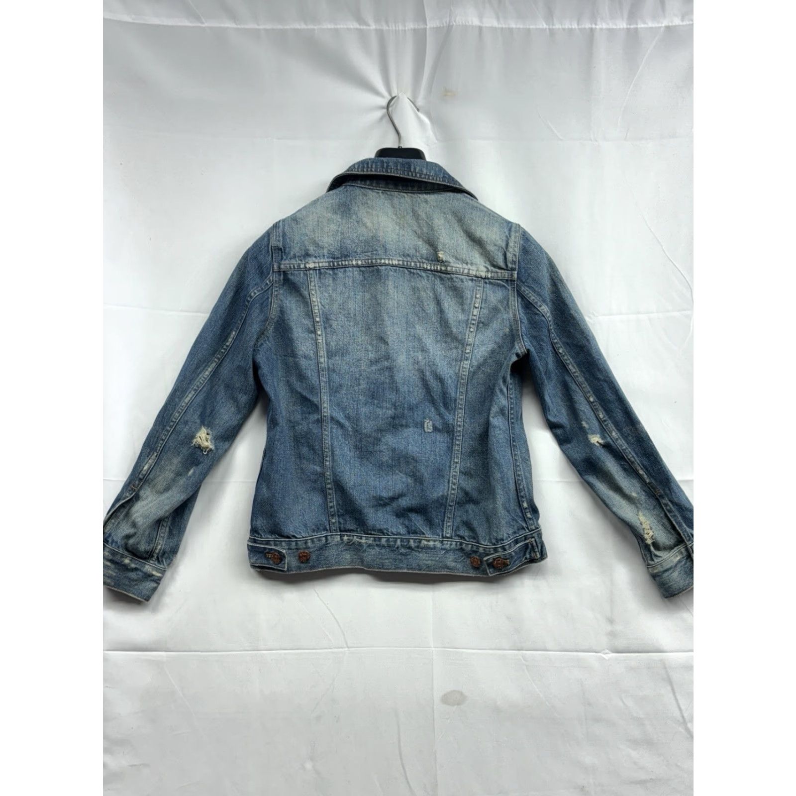 Madewell Madewell Jacket Denim Short Button Up Women’s Medium Blue Distressed Casual See Sleeves Womens Size M / US 6-8 / IT 42-44 - 2 Thumbnail