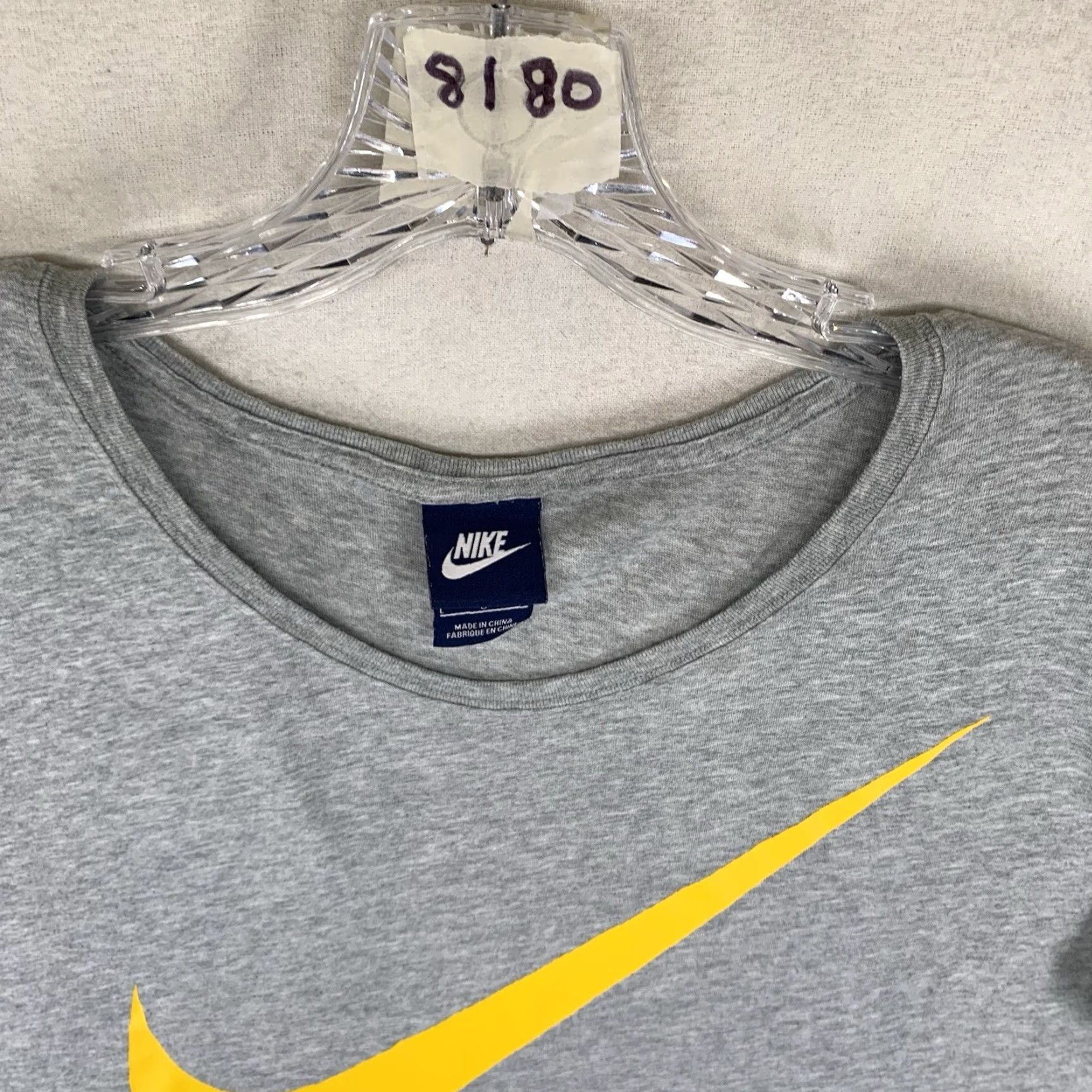 Nike VINTAGE Nike T-Shirt Women's Oversized Large 22x25 Gray Y2K Big Swoosh Graphic Tee 2000s Casual Size L / US 10 / IT 46 - 4 Thumbnail