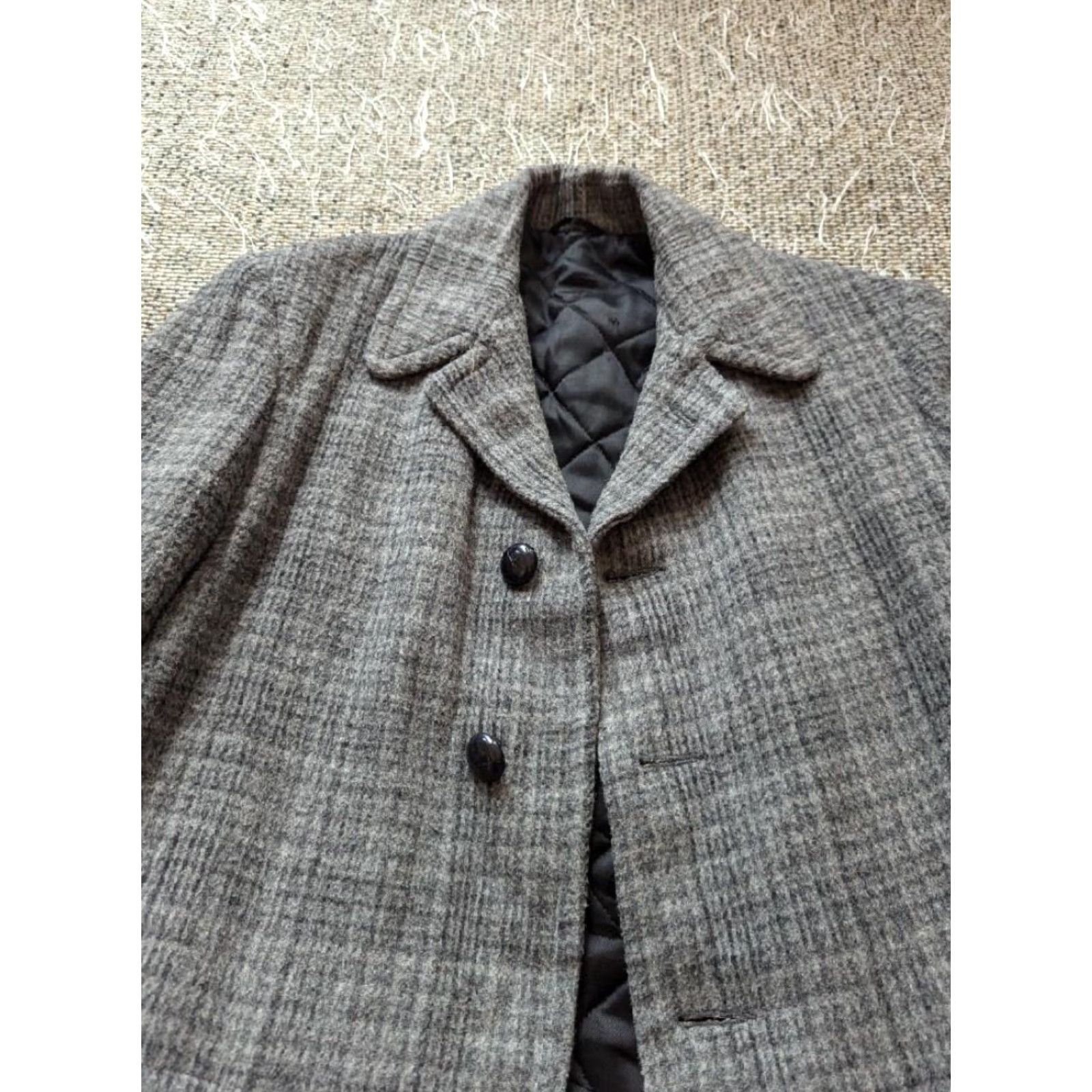 Vintage VINTAGE overcoat jacket Mens 36-38 gray wool mohair blend 1950s Heathered 3/4 length coat Size US S / EU 44-46 / 1 - 5 Thumbnail