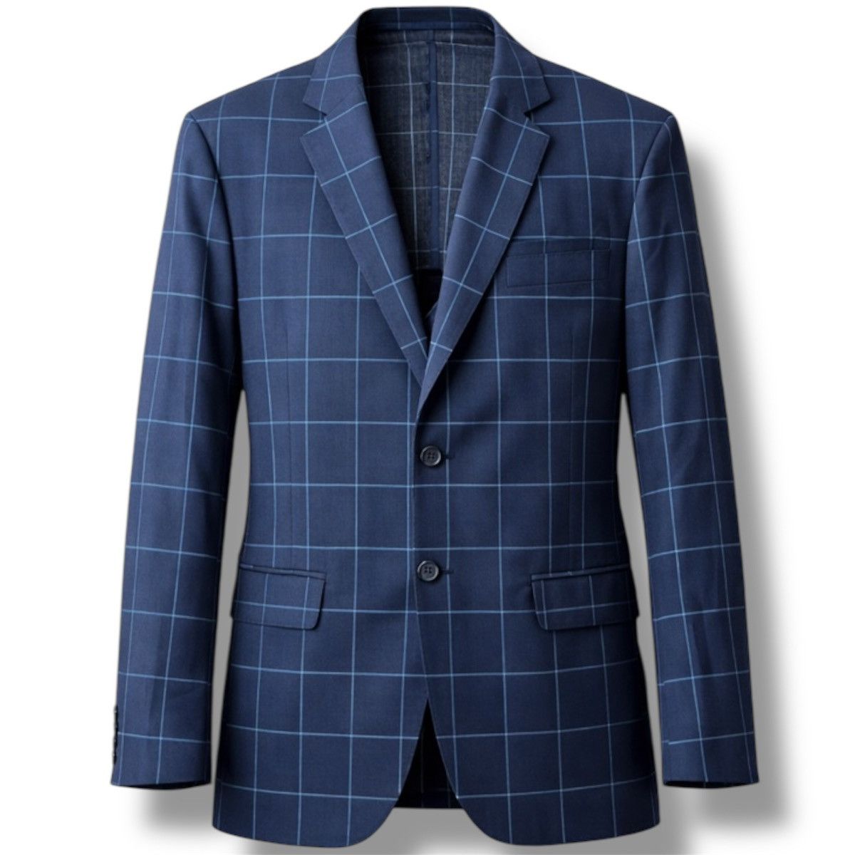Hackett HACKETT LONDON MENS BLUE WINDOWPANE WOOL BLAZER JACKET 44R Size 44R - 1 Thumbnail