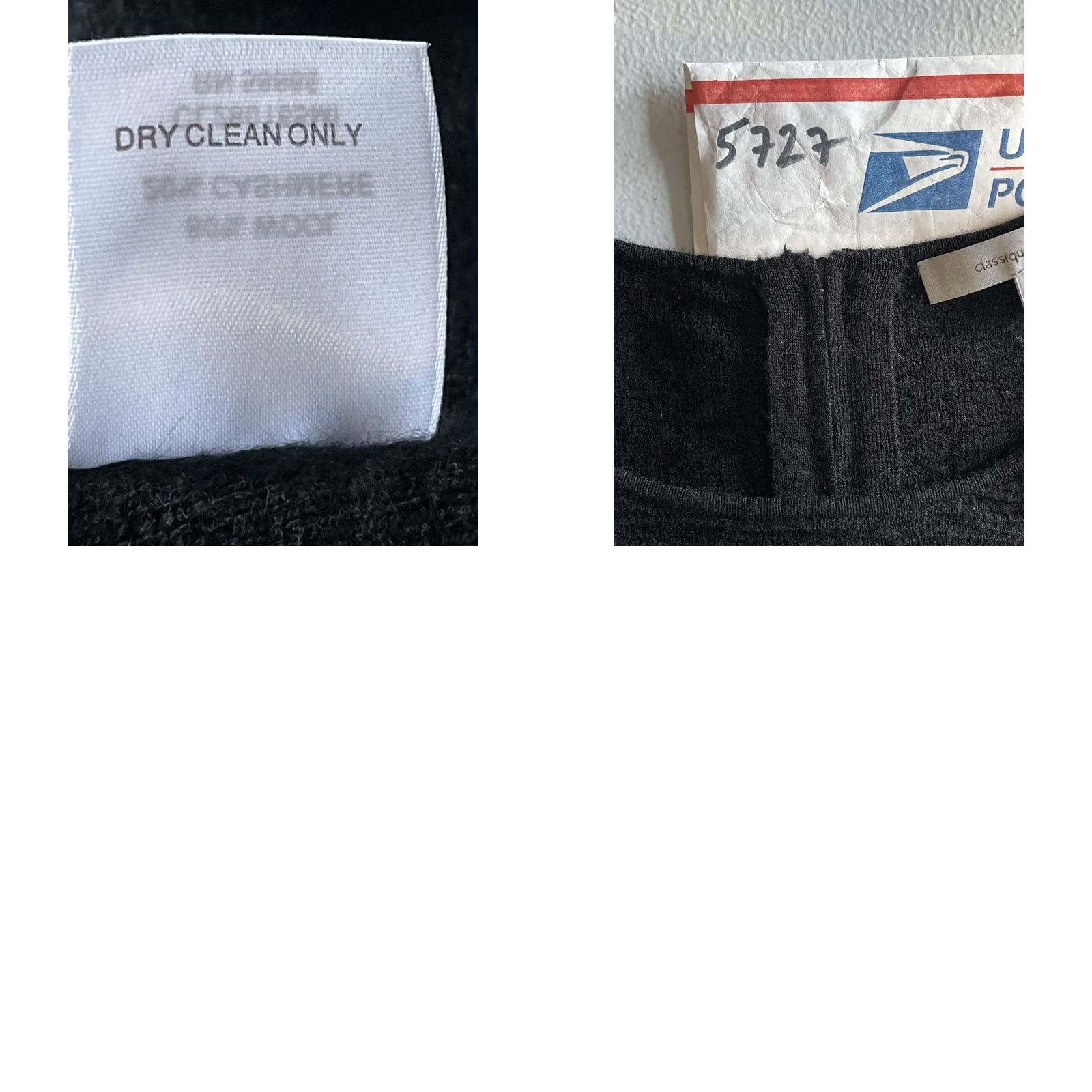 Vintage Classiques Entier Women's Large Black Wool Cashmere 3/4 Sleeve Sweater Size L / US 10 / IT 46 - 8 Thumbnail