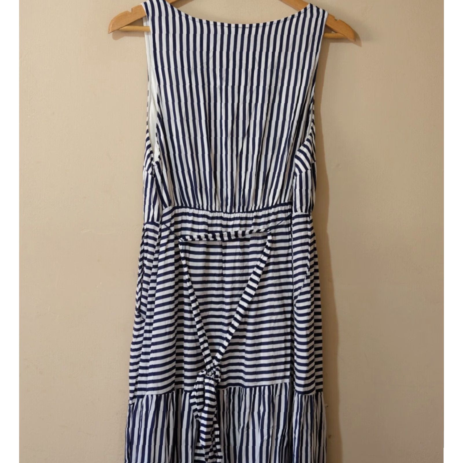 Torrid VINTAGE Torrid Navy & White StripeTiered Midi Dress Lined Women's Size 0 #H48-18 Size XS / US 0-2 / IT 36-38 - 6 Thumbnail