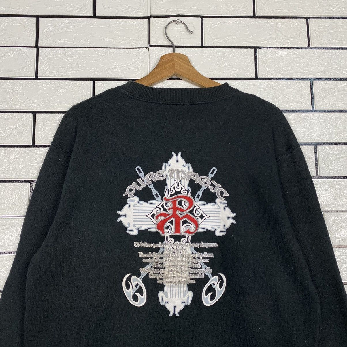 Japanese Brand 📌Vintage Sweatshirt Greetwood Big Logo Cross Design Size US L / EU 52-54 / 3 - 10 Thumbnail