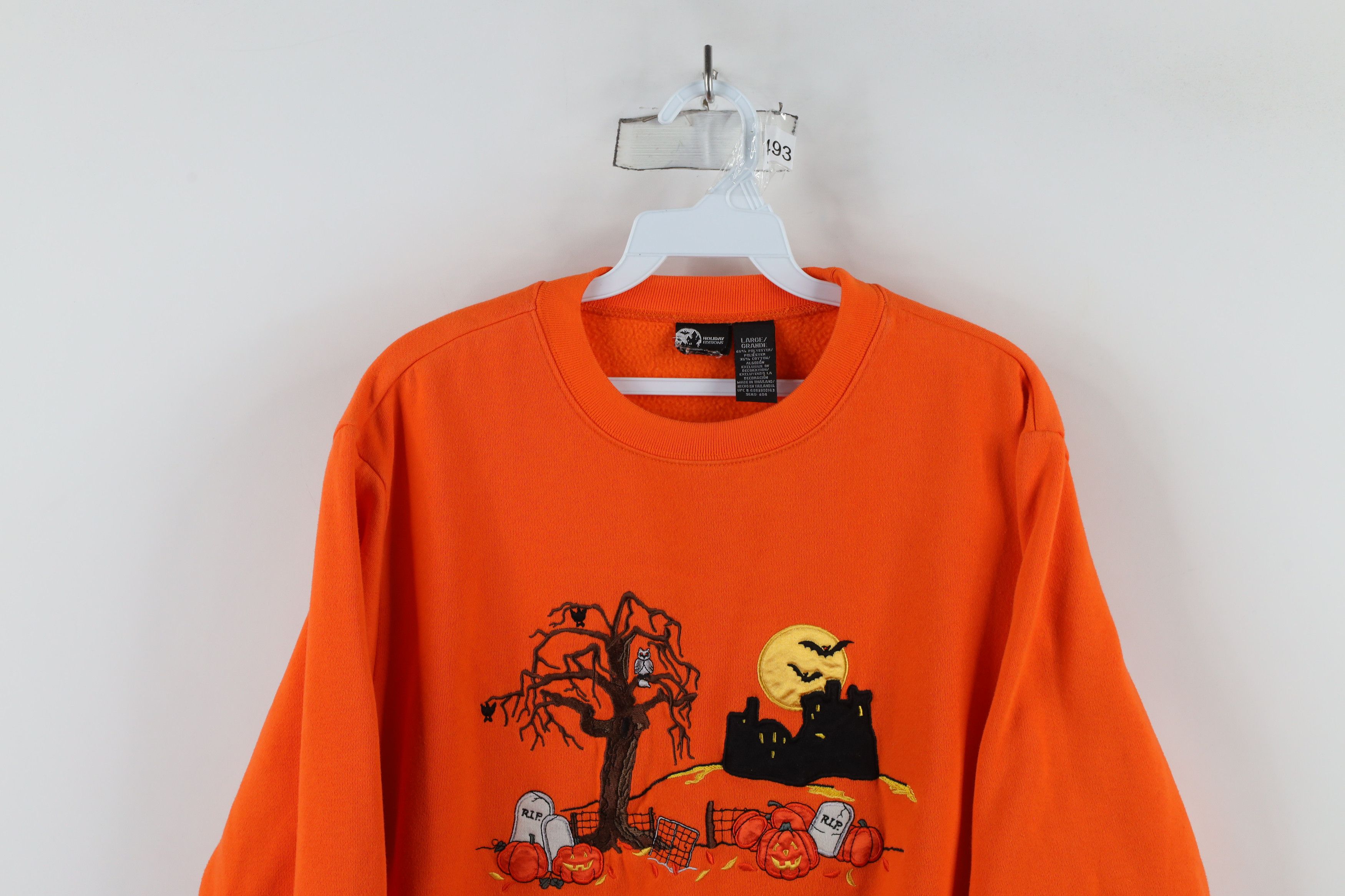 Vintage Vintage 90s Streetwear Halloween Castle Grave Sweatshirt Size L / US 10 / IT 46 - 2 Thumbnail