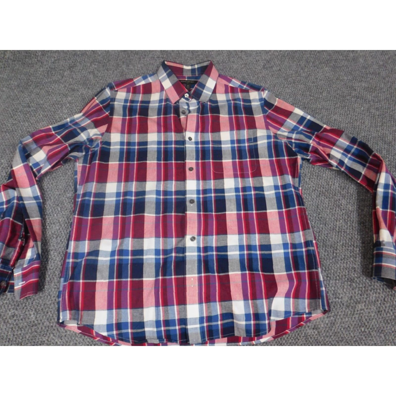 Banana Republic Banana Republic Mens Shirt Medium Red Plaid Button-Down Knit Cotton Slim Long Sleeve Button-Up Travel Casual Mens Regular Size M Red Size US M / EU 48-50 / 2 - 4 Thumbnail