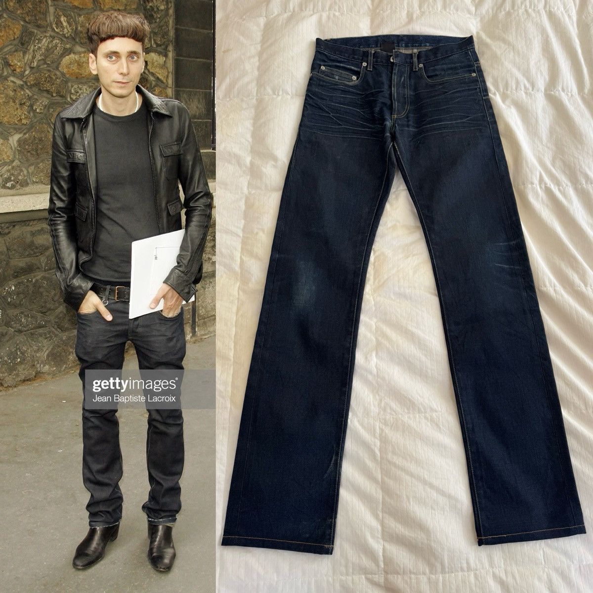 Dior AW04 Dior Homme Hedi Slimane Luster Wax Clawmark Denim Jeans