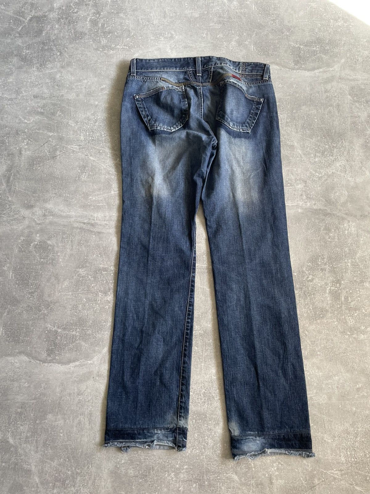 Vintage Marithe Francois Girbaud Blue Washed Flare Jeans pan