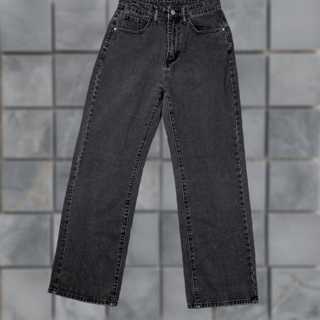 Shein Shein Wonderful Jeans Womens M Black Hi-Rise Wide-Leg Distressed Denim Size 32" / US 10 / IT 46 - 1 Thumbnail