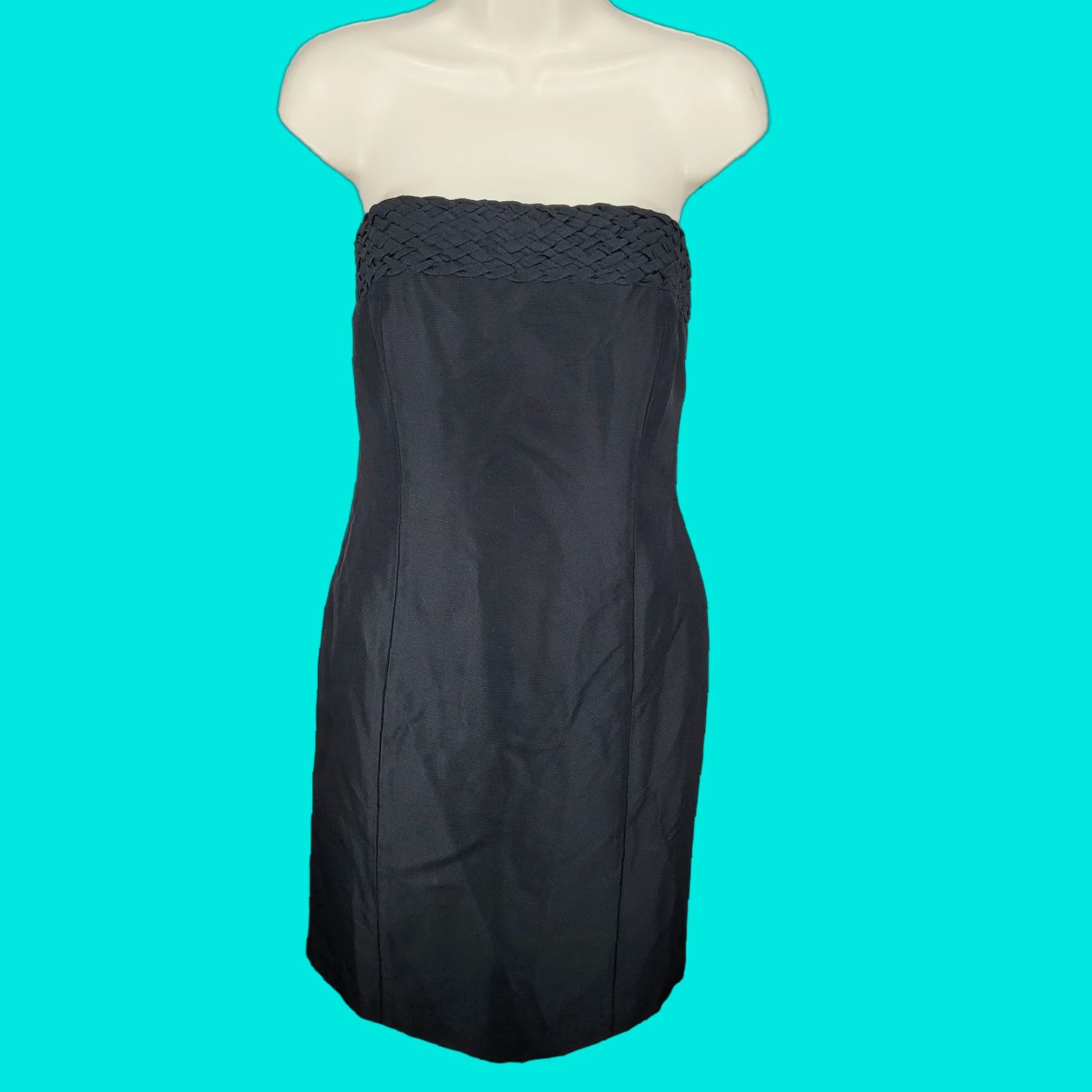 ellen tracy black dress TIE WAIST V-NECK DRESS Black / S main image 1