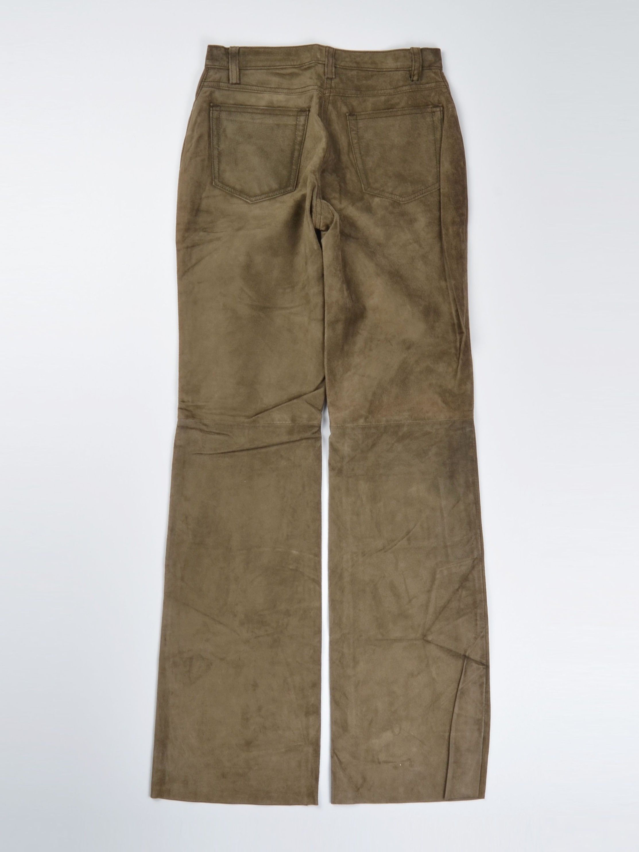 Other Vintage Kookai Y2K Genuine Leather Khaki Wide Leg Pants Size 26" / US 2 / IT 38 - 7 Thumbnail