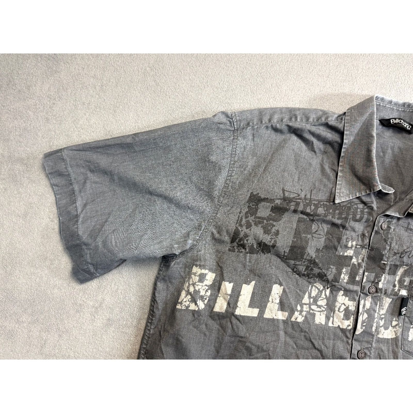 Billabong Billabong Button-Up Shirt Short Sleeve Mens 3XL Gray Size US XXL / EU 58 / 5 - 7 Thumbnail