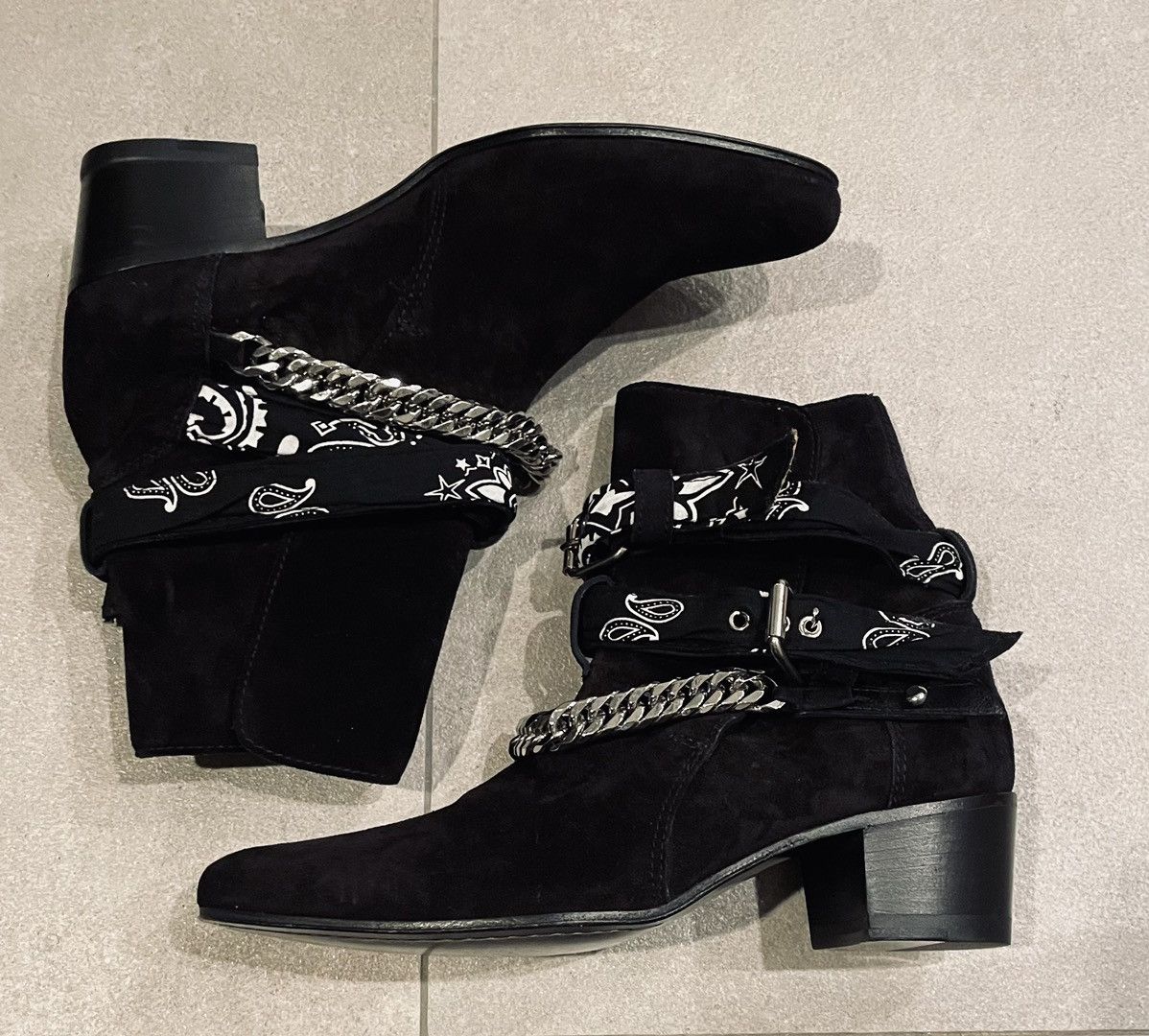 AMIRI Black Bandana Boots