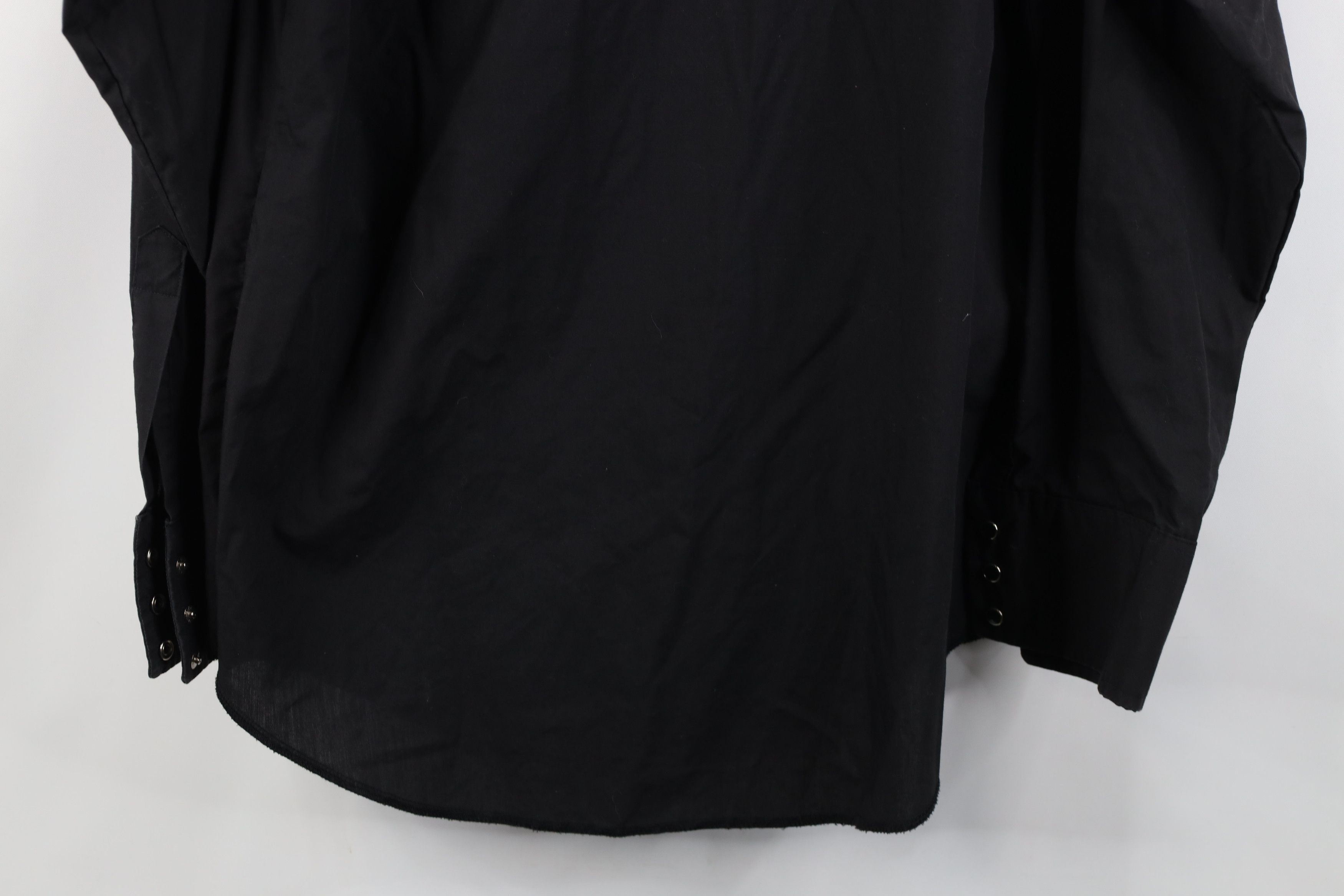 Wrangler Vintage 90s Wrangler Cowboy Snap Button Shirt Black USA Size US M / EU 48-50 / 2 - 16 Thumbnail