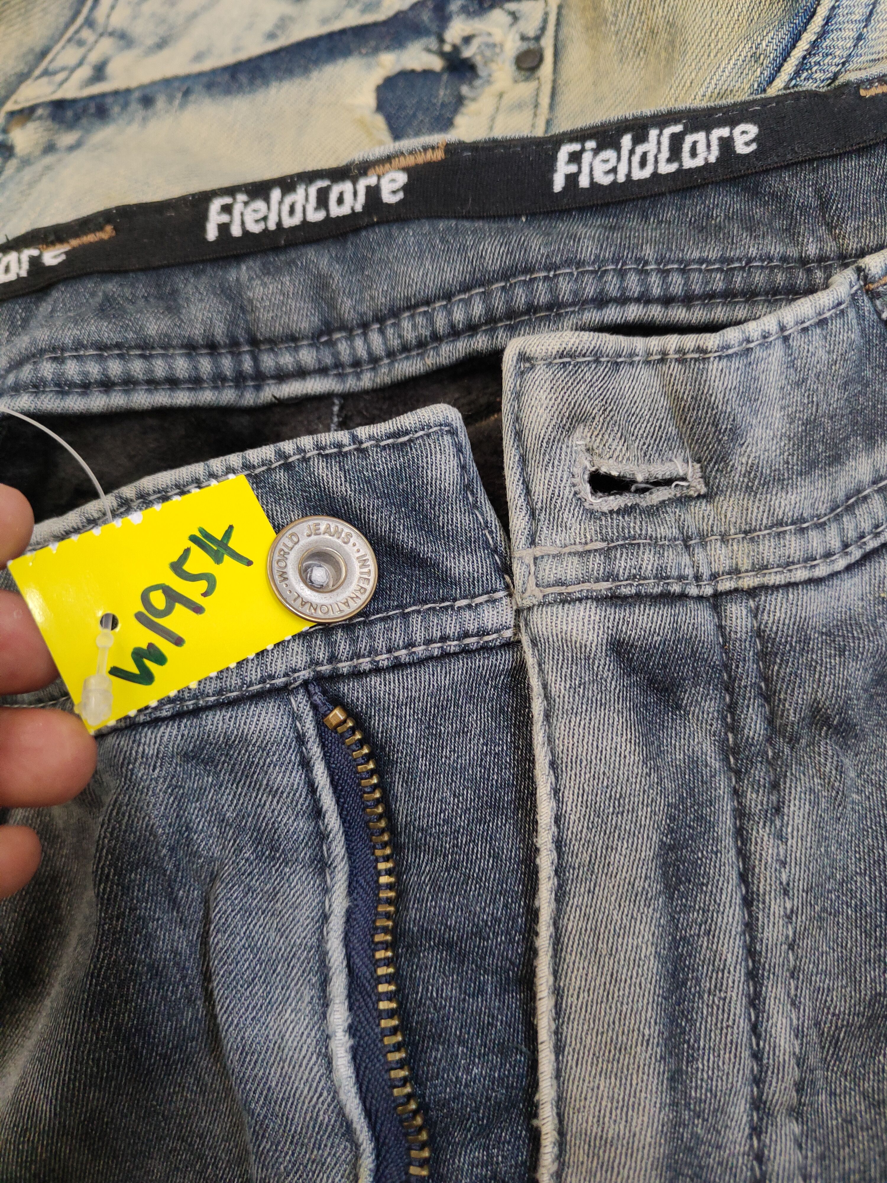 FieldCore Faded Distressed Ripped cargo denim Jeans #W1954