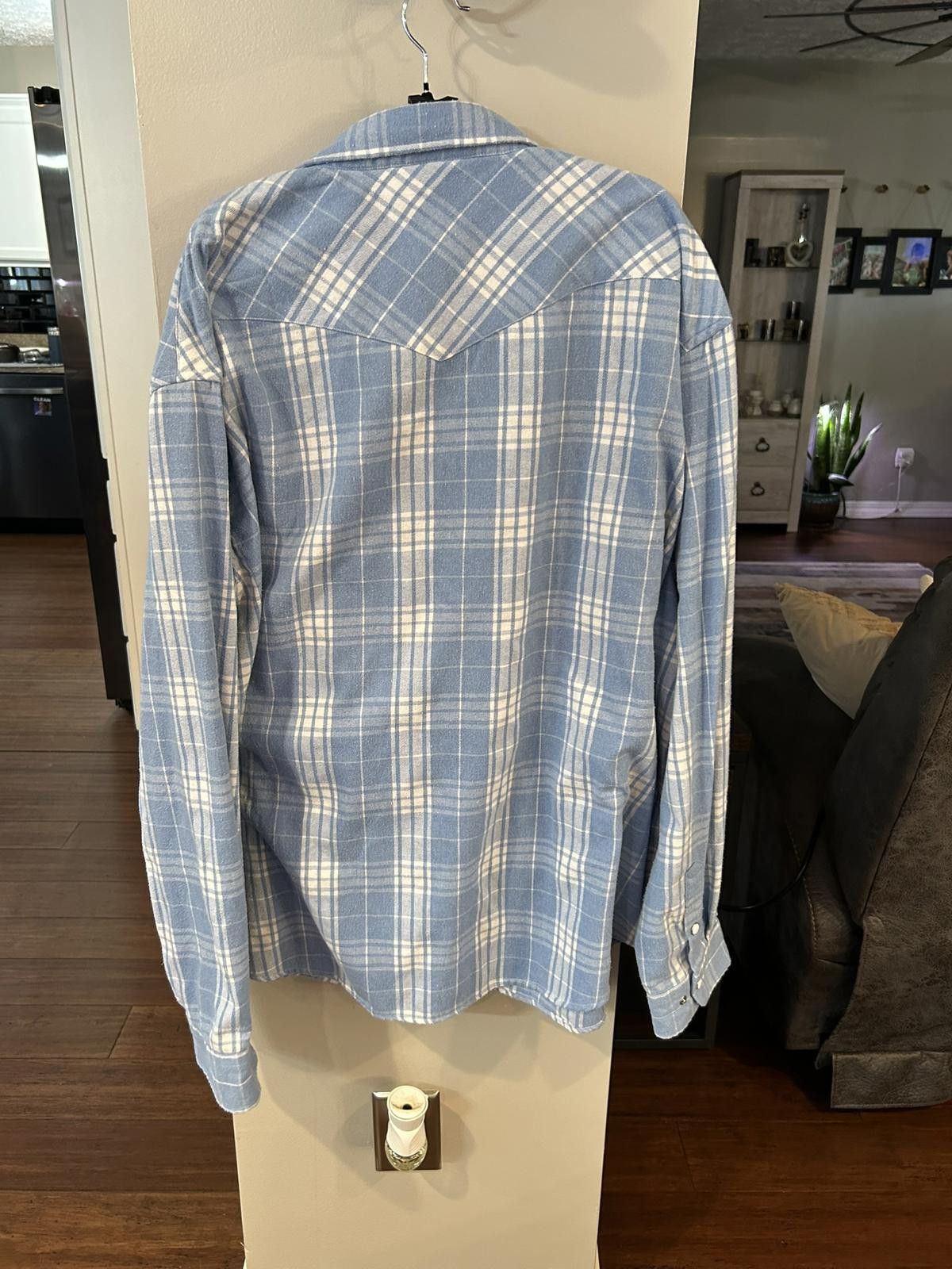 Other Customized Version Men's Light Blue Plaid Button-Up Shirt 3X Size US XXL / EU 58 / 5 - 3 Thumbnail