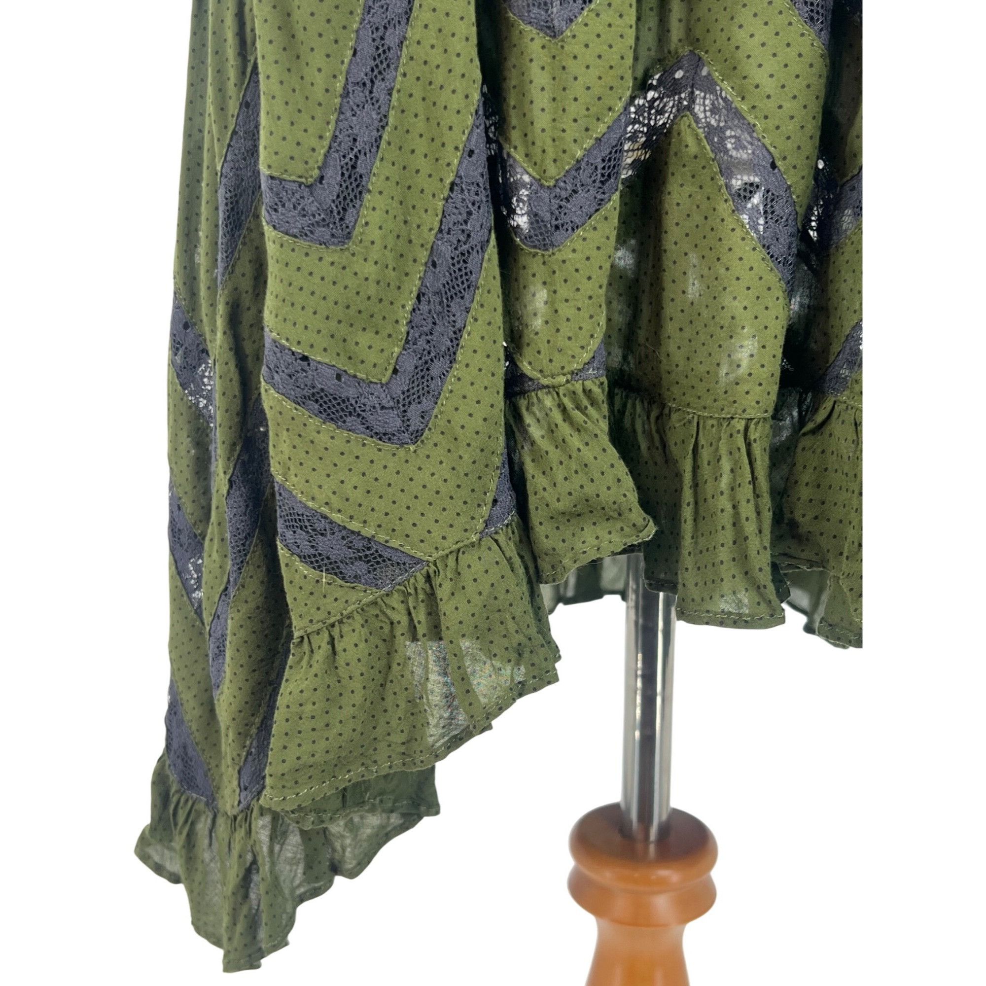 Free People Free People Green Voile & Lace Tunic Slip Dress | Boho Whims Size S / US 4 / IT 40 - 5 Thumbnail