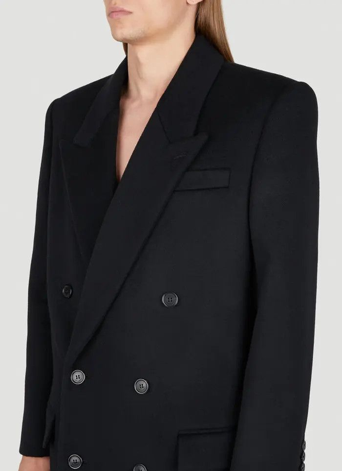 Saint Laurent Paris o1bcso1str1124 Manteau Ext Le Epaule in Black Size US L / EU 52-54 / 3 - 5 Thumbnail