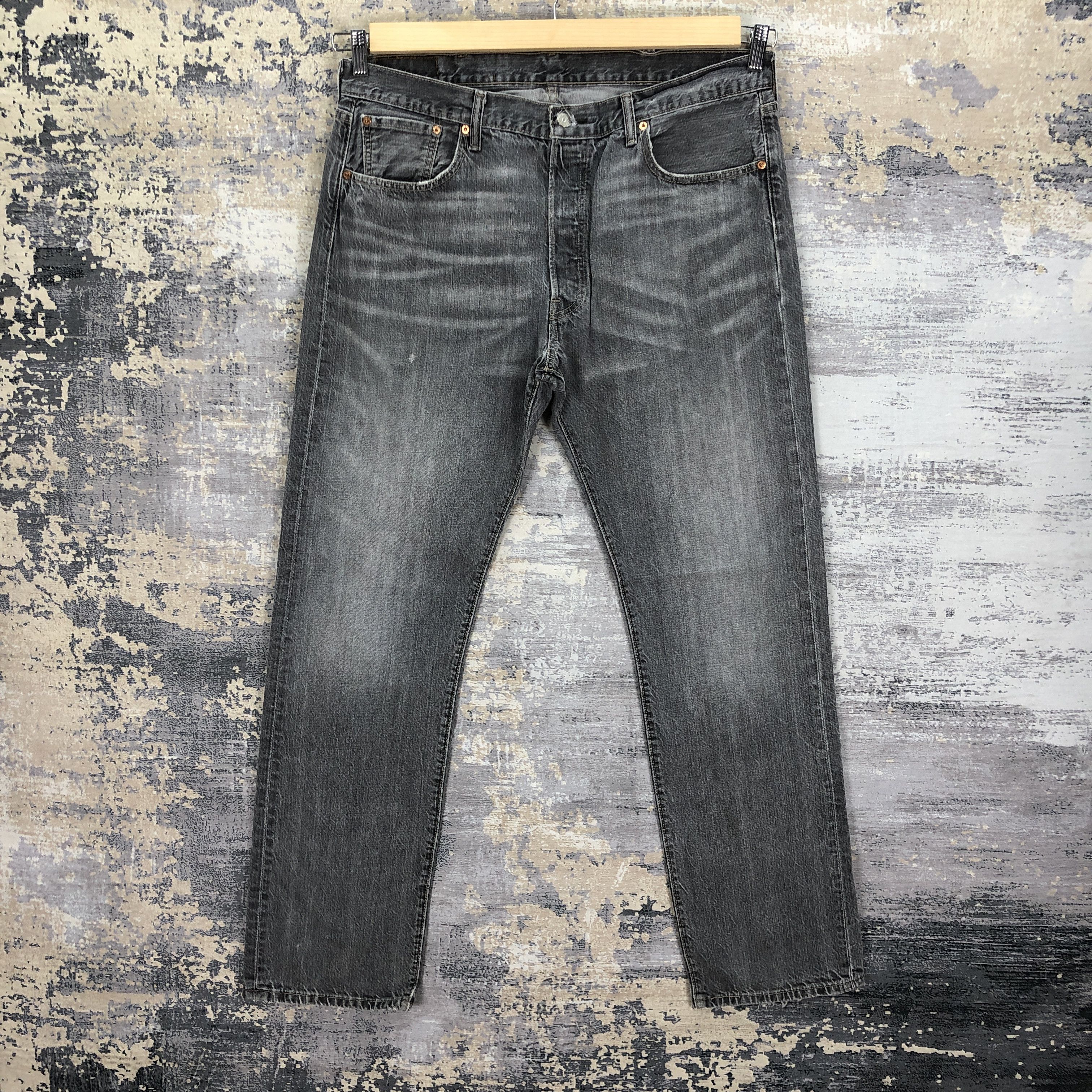 Levi's × Vintage Vintage Levis 501 Faded Black Jeans Levi's Ash Gray Denim Size US 36 / EU 52 - 1 Thumbnail