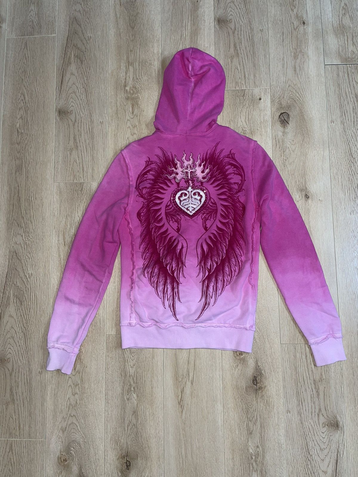 Affliction Hoodie sinful rhinestone wings! Size M / US 6-8 / IT 42-44 - 2 Thumbnail