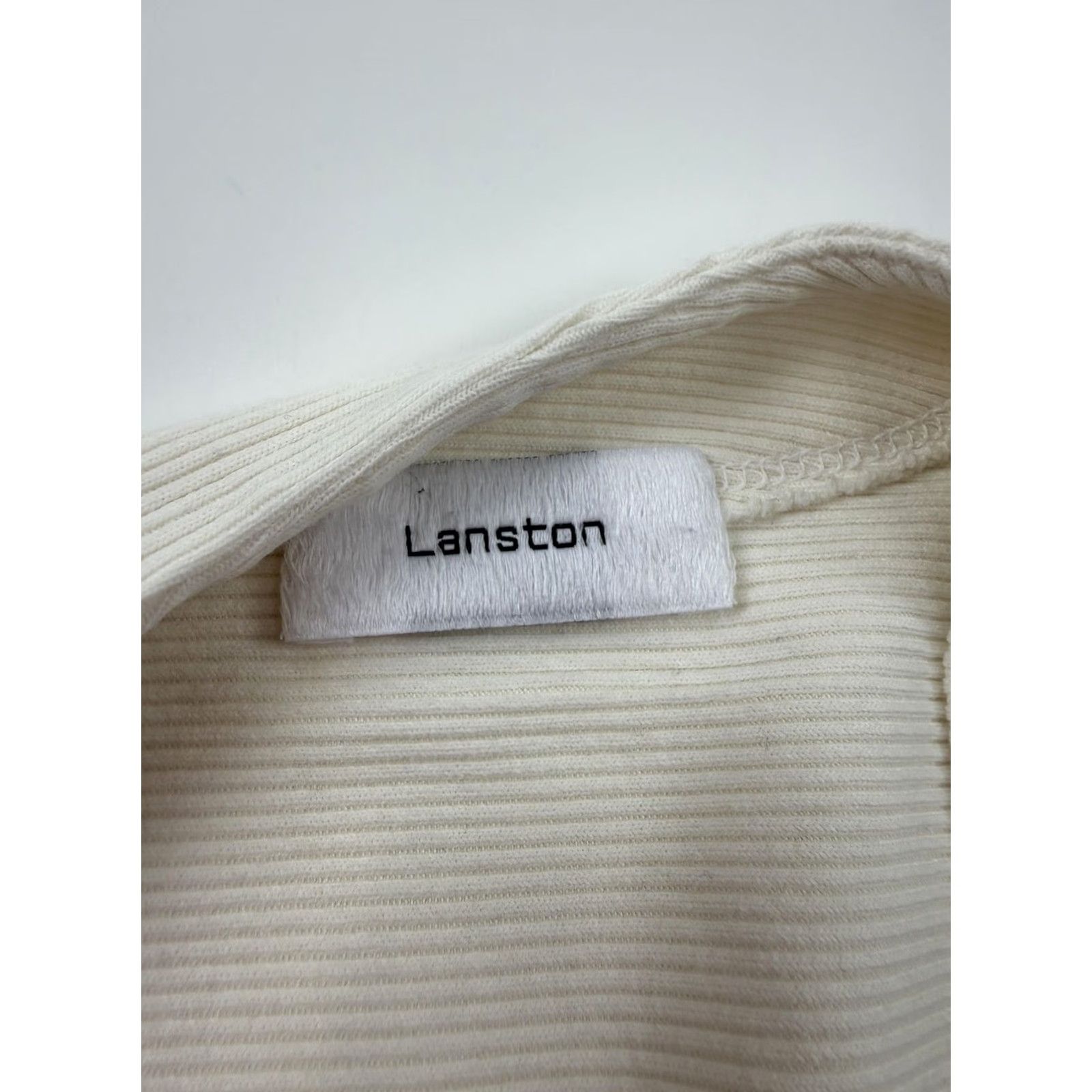 Vintage Lanston Blouse Womens S White Kimono Open Front Ribbed Knit Cardigan USA Size S / US 4 / IT 40 - 5 Thumbnail