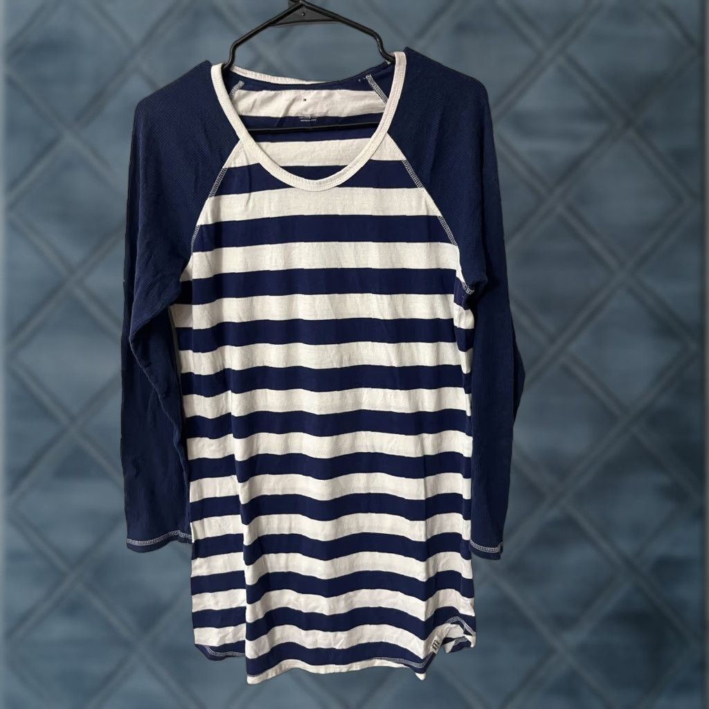 Tommy Hilfiger Tommy Hilfiger Shirt Womens Medium Blue White Striped Long Sleeve Tunic Ladies Size M / US 6-8 / IT 42-44 - 1 Thumbnail