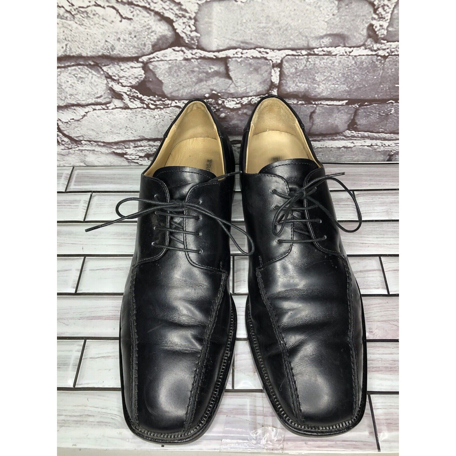 Pronto Uomo Pronto Uomo Black Leather Oxford Derby Lace Up Dress Shoes M Size US 10.5 / EU 43-44 - 16 Thumbnail