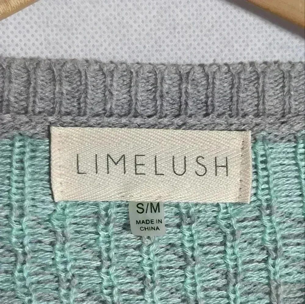 Designer Limelush Cool Sweater Pink Gray Blue White sz S/M Open Fron Size M / US 6-8 / IT 42-44 - 3 Thumbnail