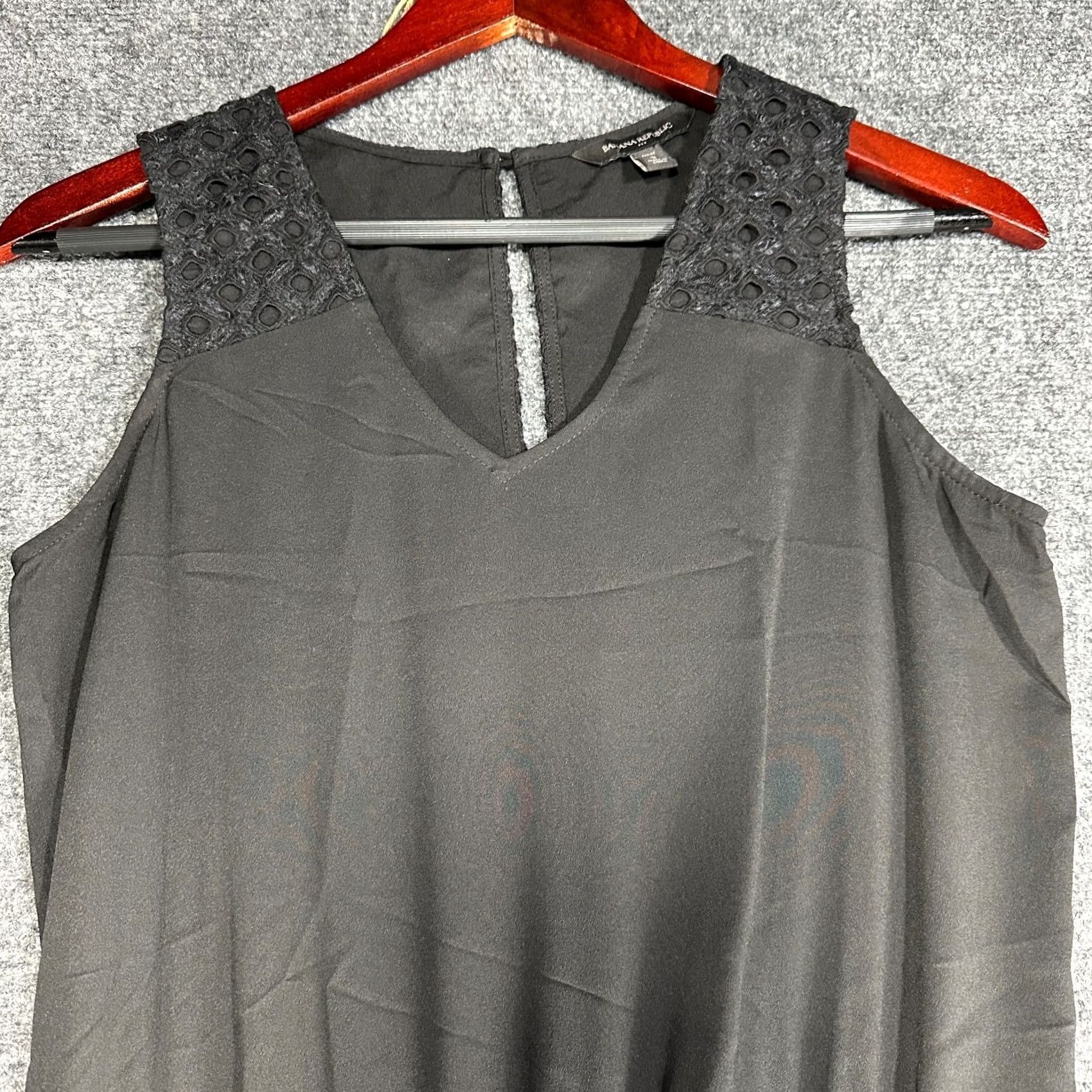 Banana Republic Banana Republic Romper Womens Petite Black V Neck Tie Waist Button 2P (Neon) Size 26" / US 2 / IT 38 - 3 Thumbnail