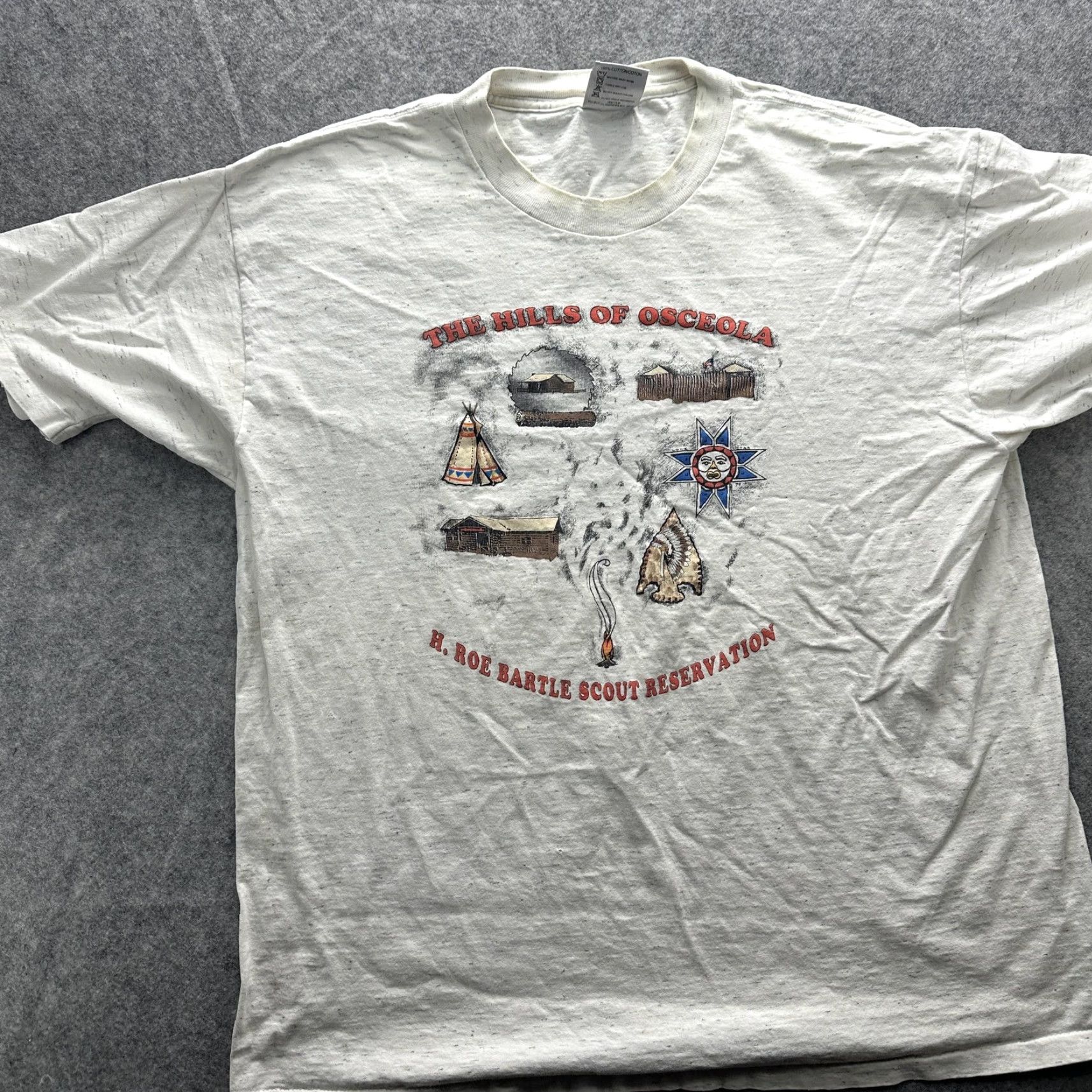 Vintage VINTAGE Oneita Shirt Mens XL White Hills Of Osceola Camp Tee Graphic Print 90s Osceola Hills Mens XL White Shirt Size US XL / EU 56 / 4 - 3 Thumbnail