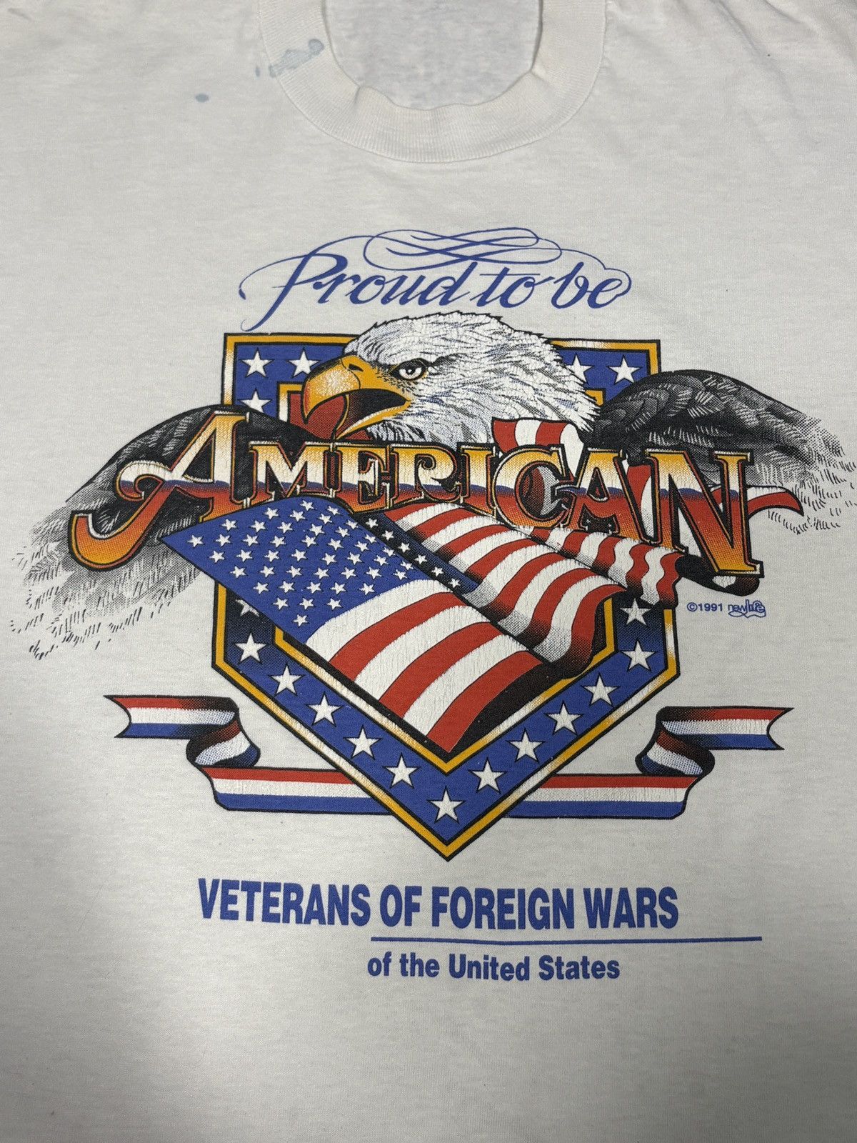 Hanes Vintage 1991 Hanes “Proud To Be American” T-Shirt Sz. M 0785 Size US M / EU 48-50 / 2 - 3 Thumbnail