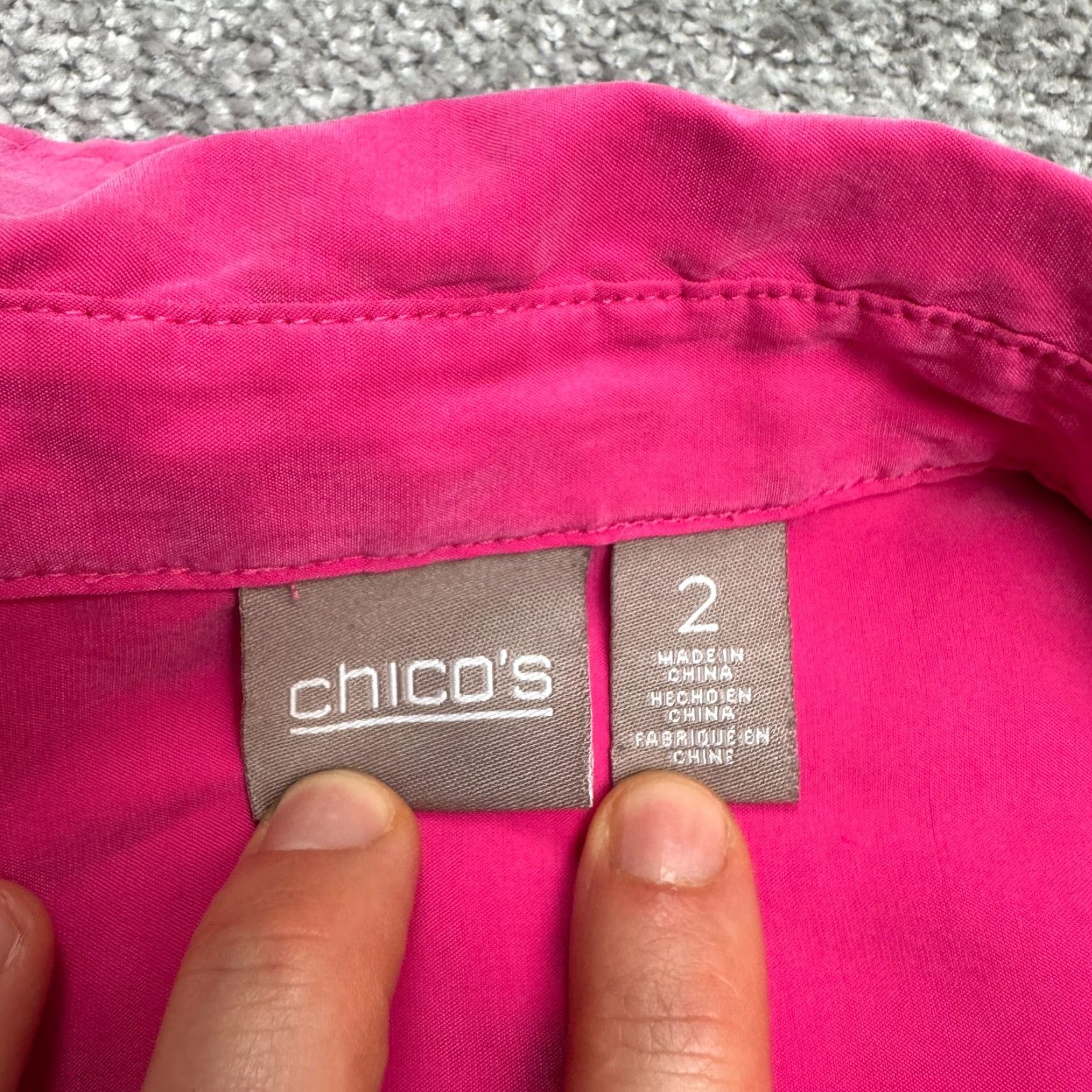 Vintage Chico's Shirt Womens 2 XL Pink Long Sleeve Button-Up Modal Sueded Brushed Casual Lightweight Regular Fit Size XL / US 12-14 / IT 48-50 - 7 Thumbnail