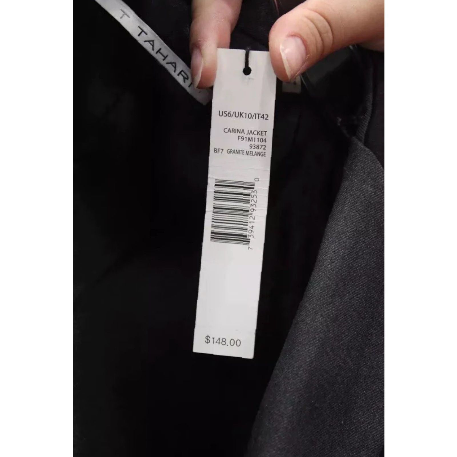 Vintage Tahari Blazer Women's Charcoal Granite Melange Carina Suit Size 6 Gray NWT NEWDress? Size M / US 6-8 / IT 42-44 - 3 Thumbnail