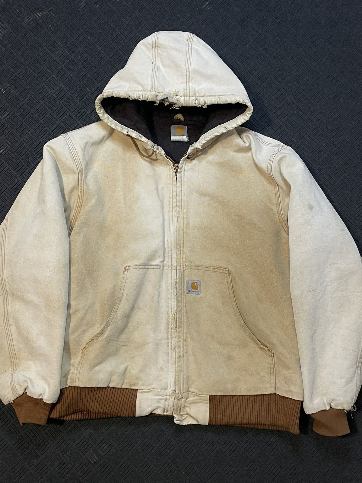 Carhartt Insanely Faded Distressed Vintage Detroit Hooded Jacket Size US L / EU 52-54 / 3 - 1 Thumbnail