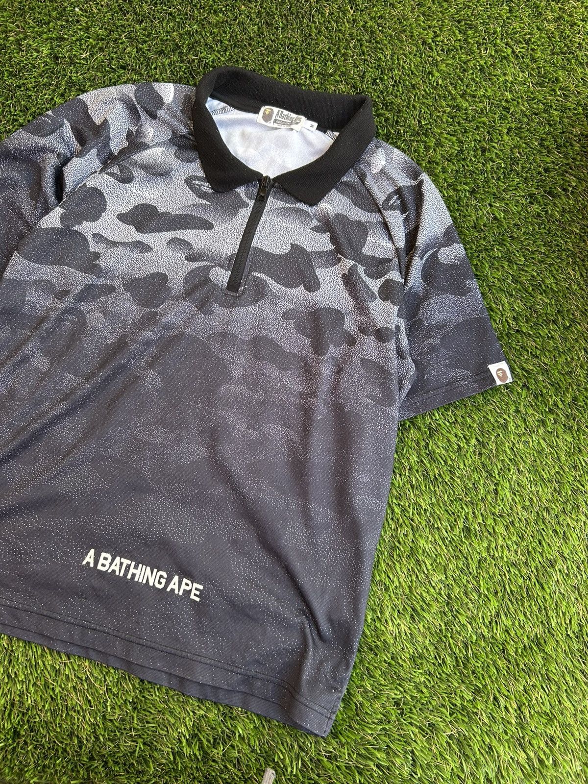 Bape BAPE Quarter Zip Camo Gradient Jersey Short Sleeve Top Size US M / EU 48-50 / 2 - 1 Thumbnail