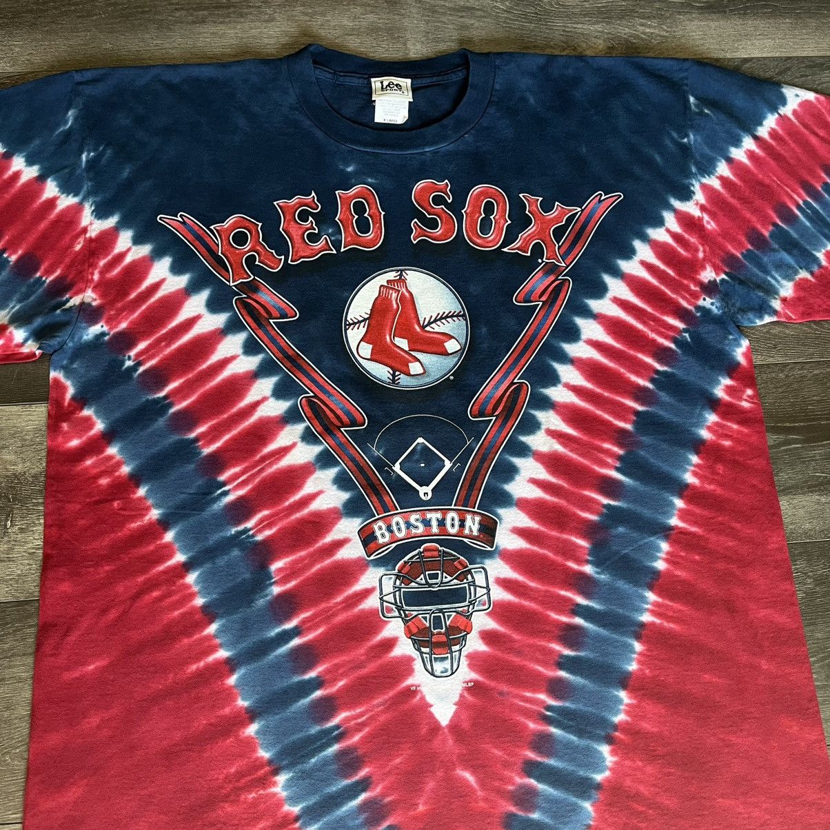 MLB Vintage 1990s Lee MLB Boston Red Sox Tie Dye Graphic T Shirt Size US XL / EU 56 / 4 - 3 Thumbnail