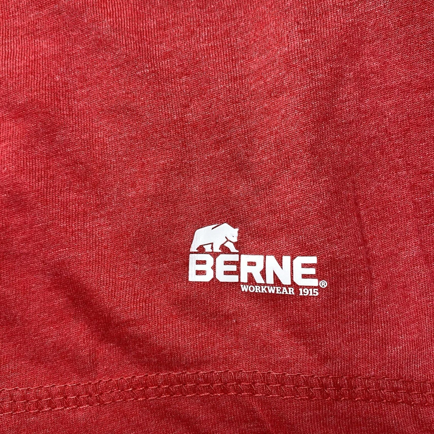 Vintage Berne Workwear T Shirt XL Red Crew Neck Short Sleeve Pocket Logo Men Adult Regular Cotton Size US XL / EU 56 / 4 - 4 Thumbnail