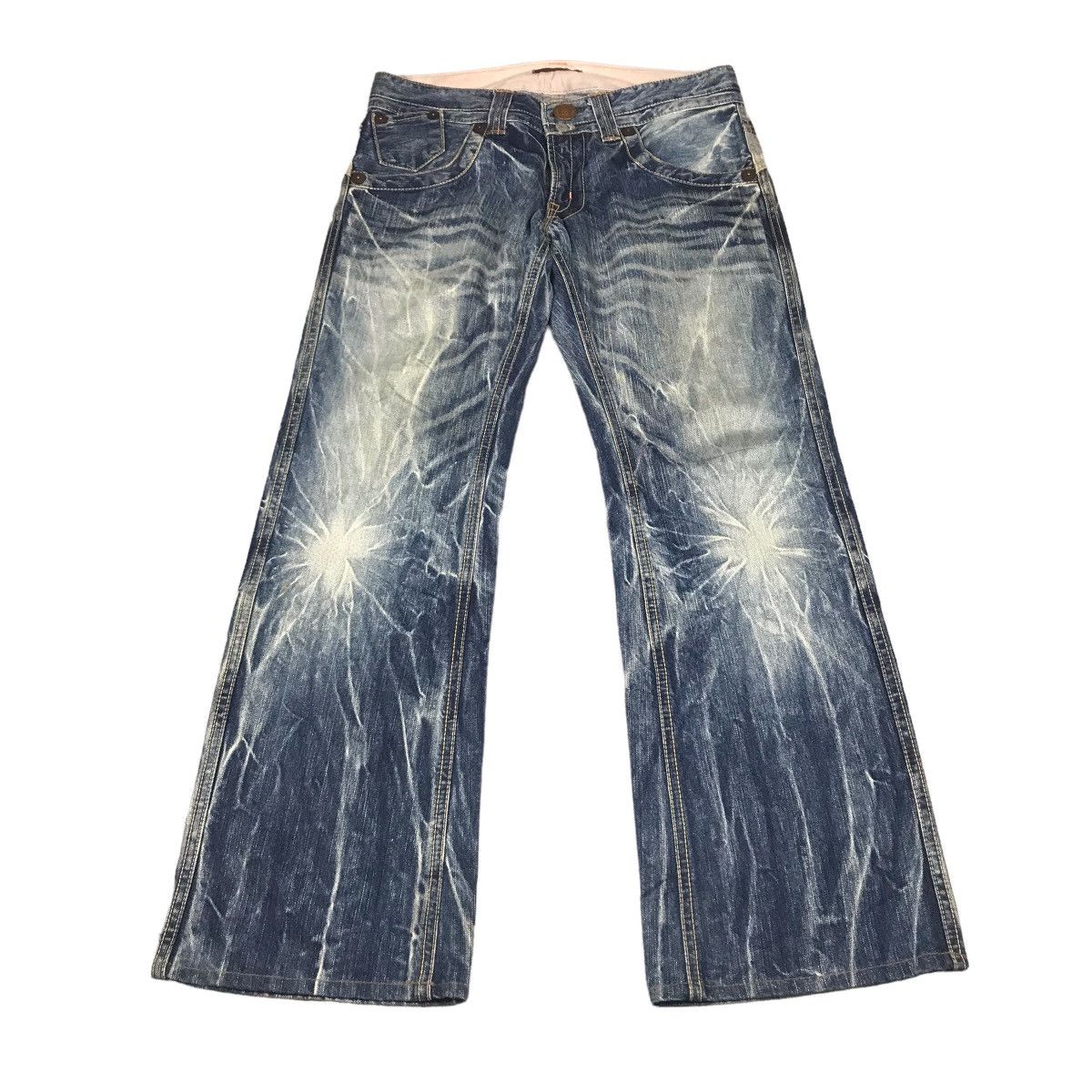 Japanese Brand FLARE DENIM BLUE WAY JAPANESE BOOTCUT DENIM PANTS 136 Size US 30 / EU 46 - 1 Thumbnail