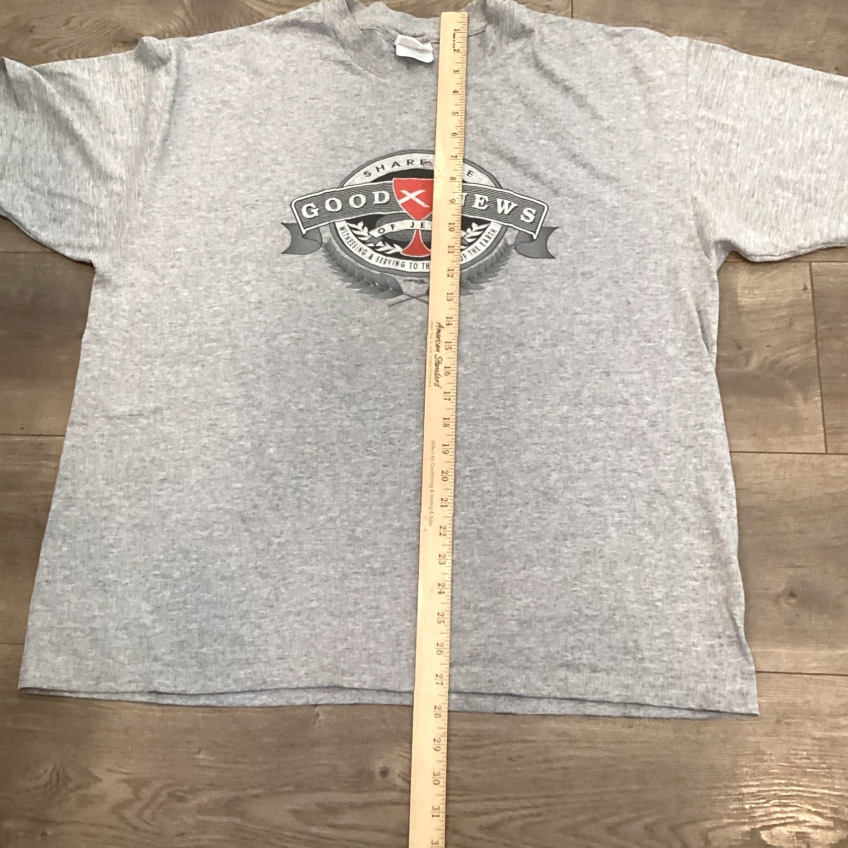 Hanes VINTAGE Hanes T-Shirt Shirt Unisex Adults XL Gray 1990s Jesus Religious Graphic Print 90s Christian Casual Military Gym Style Size US XL / EU 56 / 4 - 6 Thumbnail