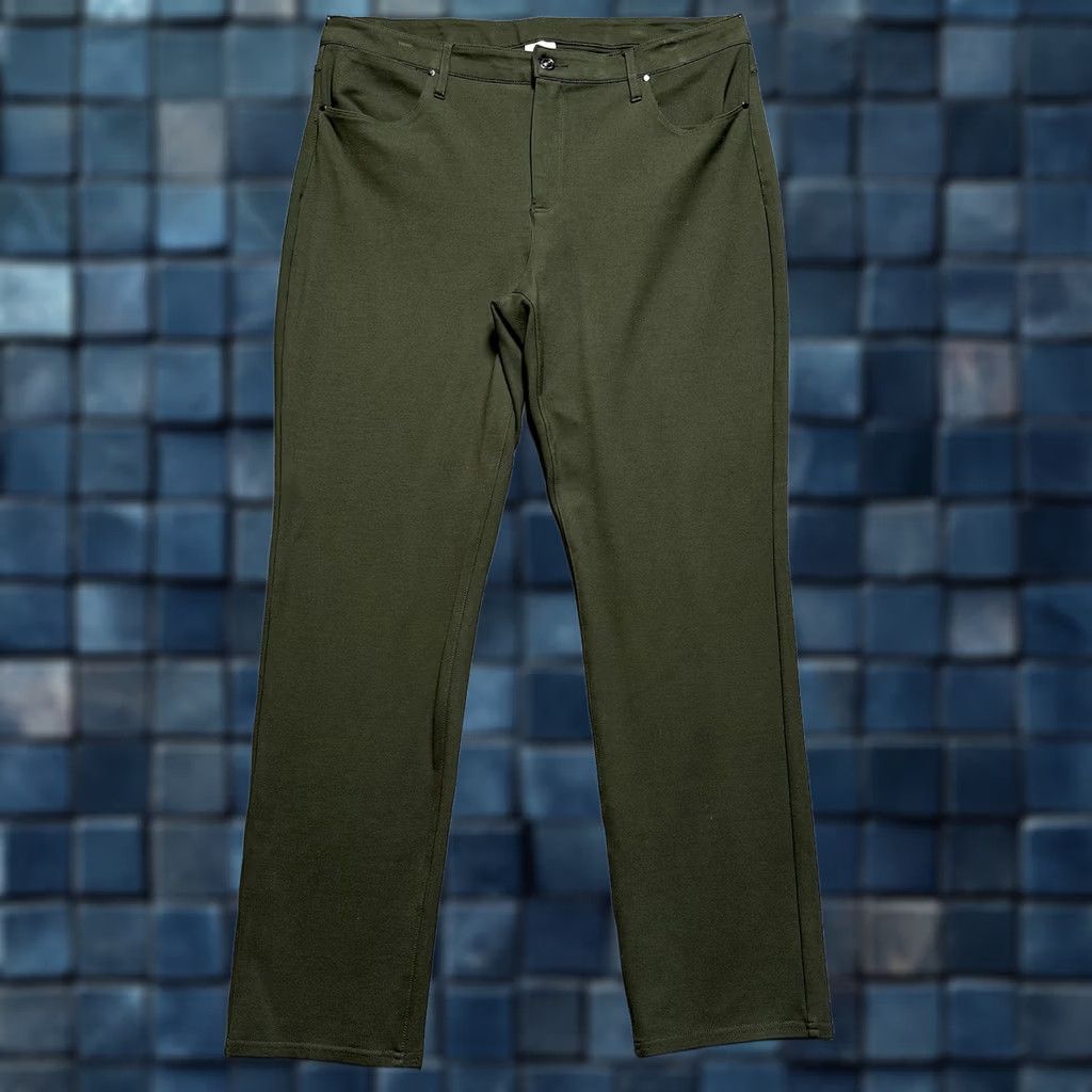 Vintage Chico's Pants Womens 14R Green Ponte Straight Leg Work Career Stretch Size 36" / US 14 / IT 50 - 1 Thumbnail