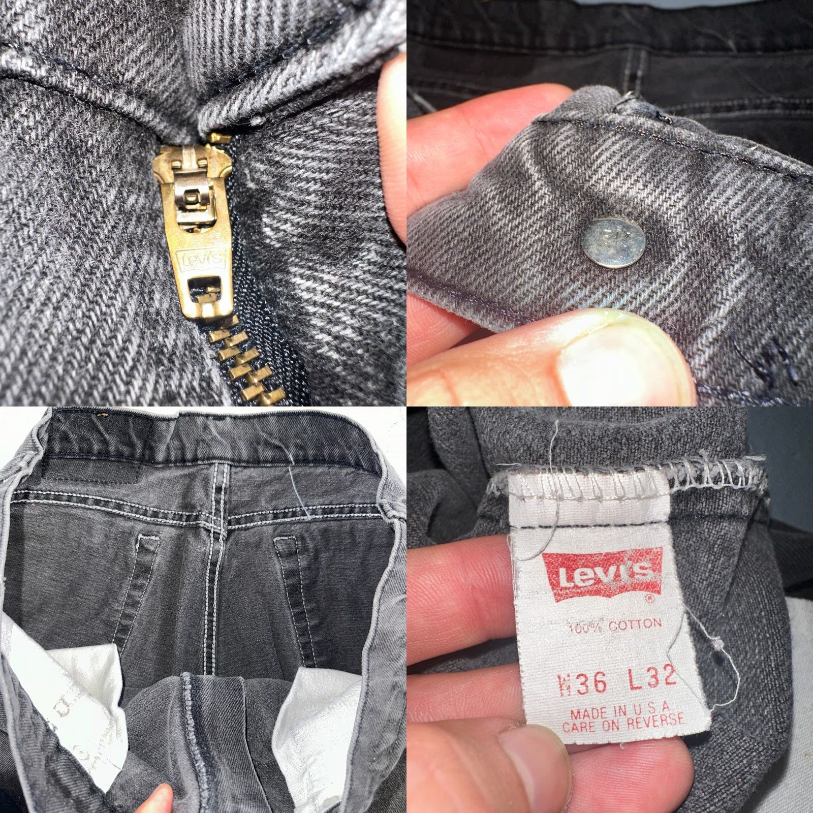 Levi's VINTAGE Levi's 505 Jeans Men 36x32 Black Light Wash 90s Classic Denim Straight Fit Size US 36 / EU 52 - 8 Thumbnail