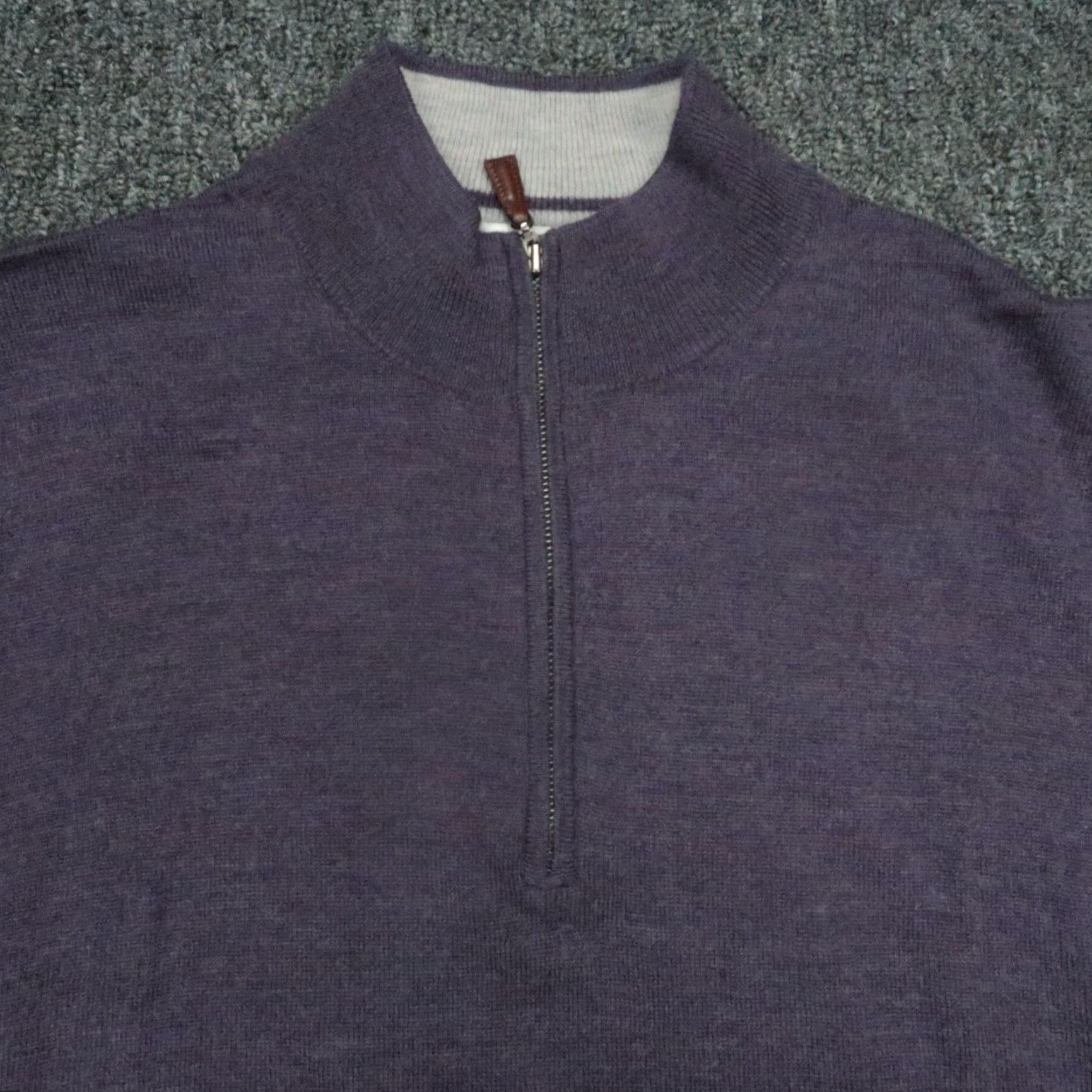 Peter Millar Peter Millar Vest Mens XL Purple Merino Wool Knit 1/4 Zip Mock Neck Size US XL / EU 56 / 4 - 2 Thumbnail