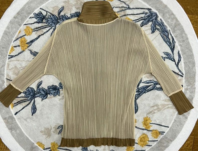 Issey Miyake Issey Miyake size:3 Brown pleated long-sleeved top Size M / US 6-8 / IT 42-44 - 5 Thumbnail