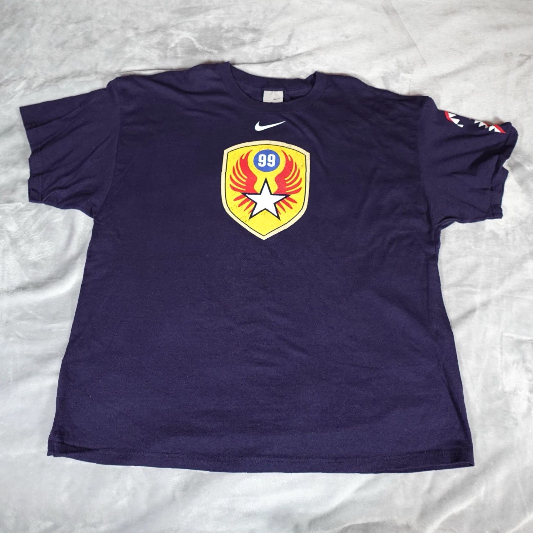 Nike VINTAGE Nike Military Graphic T-Shirt Mens XL Oversized Blue Y2K Size US XL / EU 56 / 4 - 3 Thumbnail