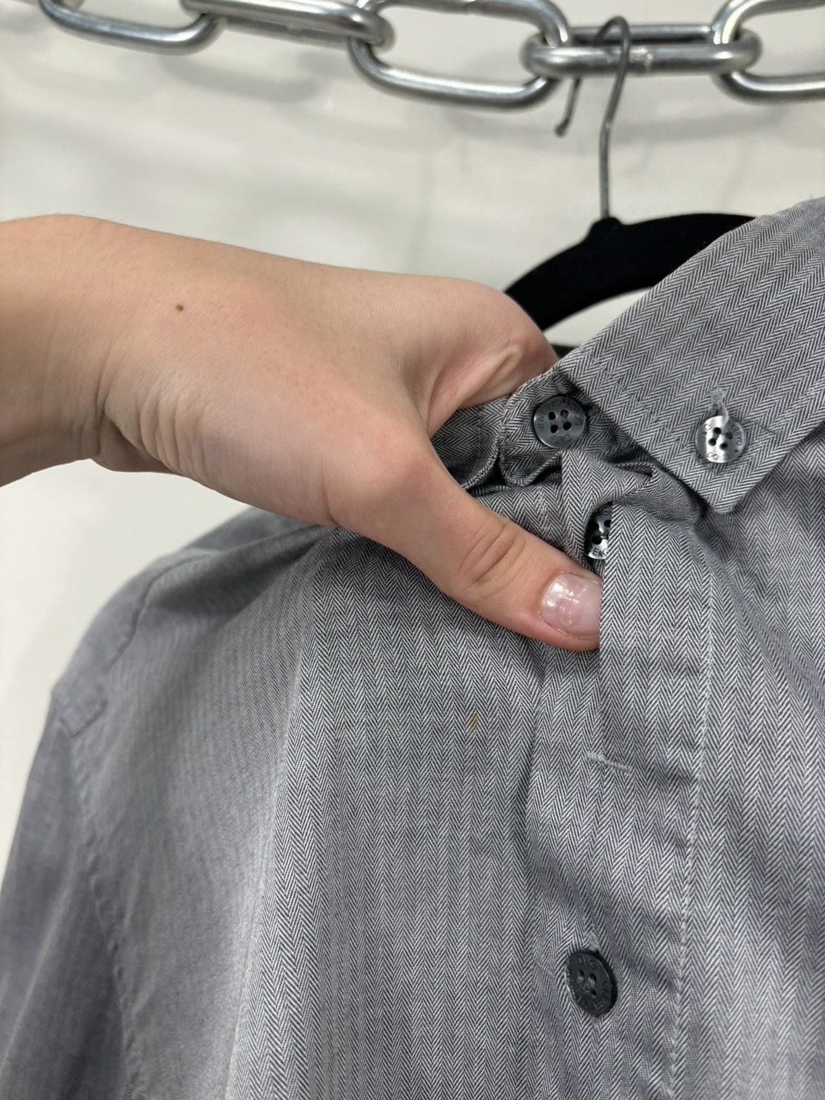 Dolce & Gabbana Dolce & Gabbana Men’s Slim Herringbone Button Down Shirt Size US M / EU 48-50 / 2 - 6 Thumbnail