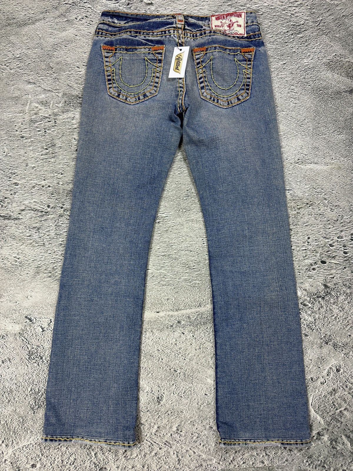 True Religion True Religion Vintage Bootcut Johnny Blue Gold Stitching Size 30" / US 8 / IT 44 - 1 Thumbnail
