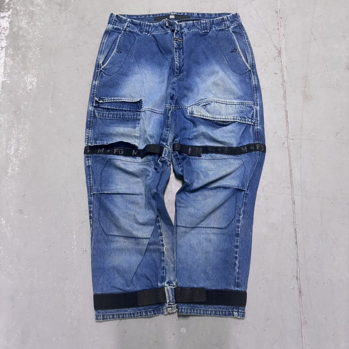 Marithe + Francois Girbaud × Vintage Vintage Y2K Marithe Francois Girbaud Baggy Striped Jeans 90s Size US 42 / EU 58 - 1 Thumbnail