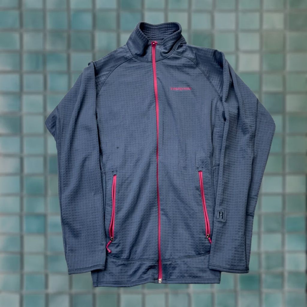 Patagonia Patagonia Womens Large Blue Logo Full Zip Jacket Baselayer Mock Neck Coat Hiking Size L / US 10 / IT 46 - 1 Thumbnail