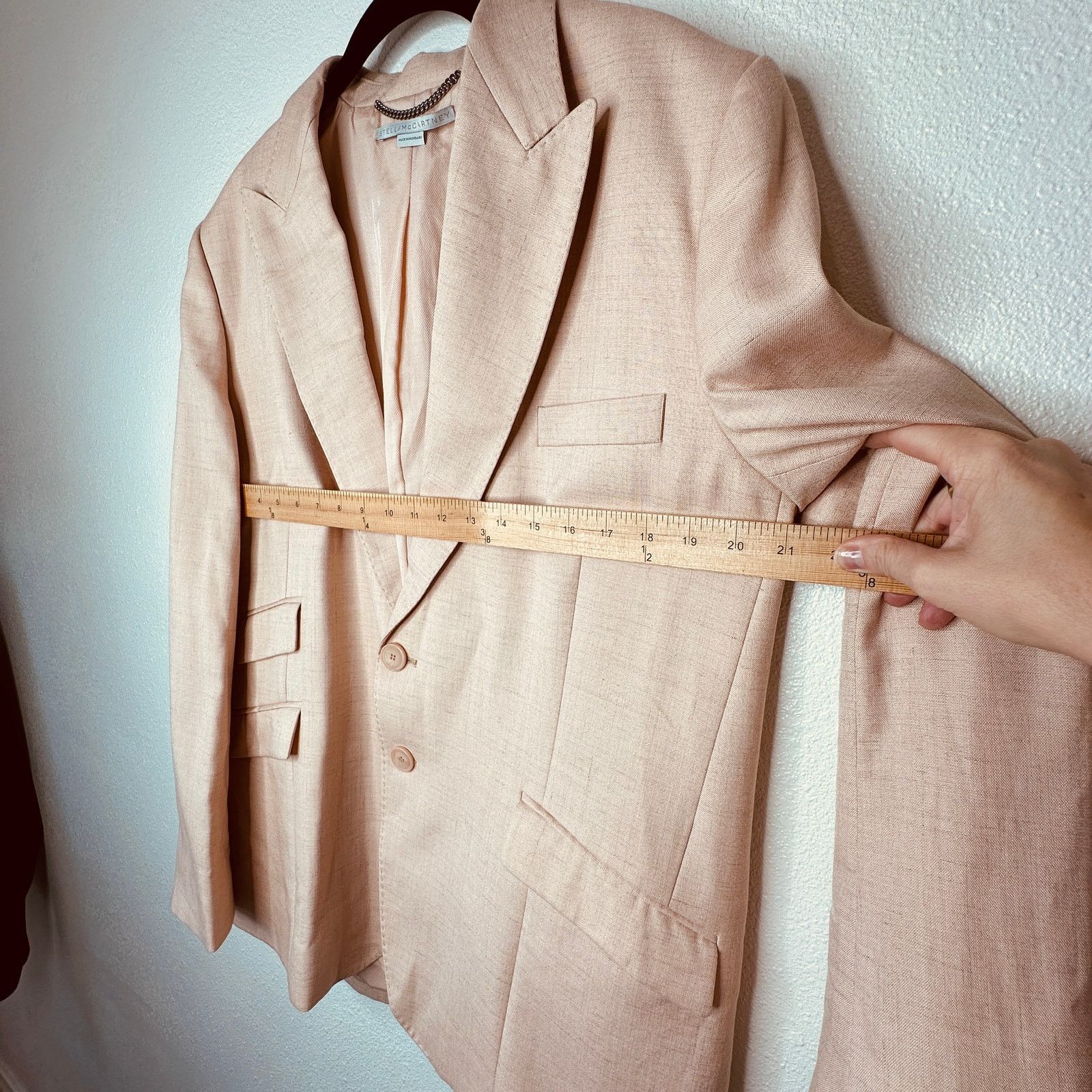 Stella McCartney Stella McCartney Peach Front Button Viscose Linen Blazer 42 Size XL / US 12-14 / IT 48-50 - 13 Thumbnail